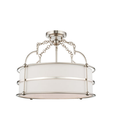 16'' Carson 1 Light Polished Nickel Semi-Flush Mount