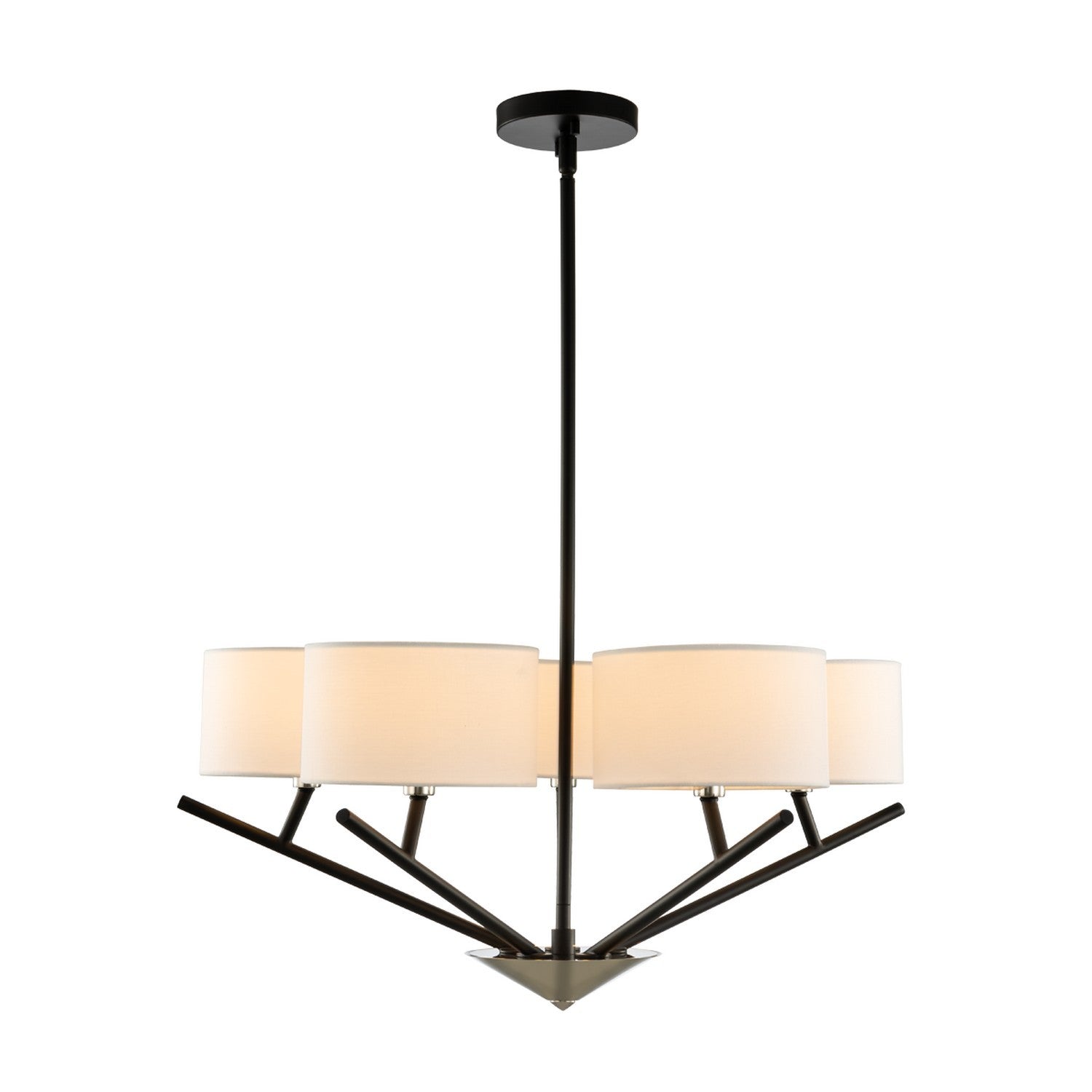 19'' Tahoe 4 Light Matte Black w/ Polished Nickel Chandelier