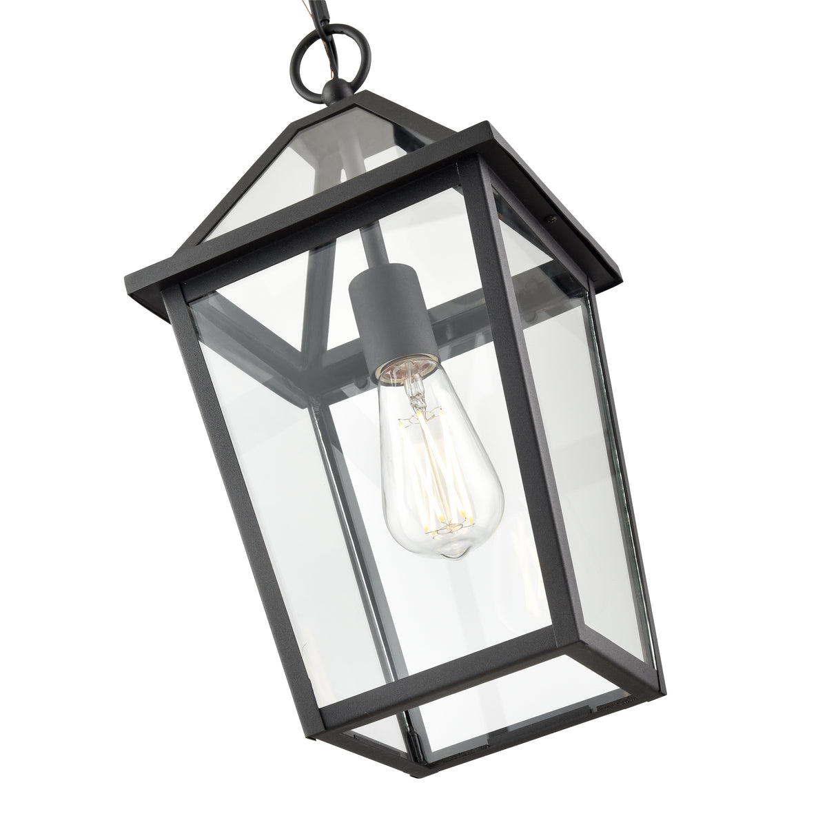 16.38'' Eston Textured Black 1 Light Hanging Lantern