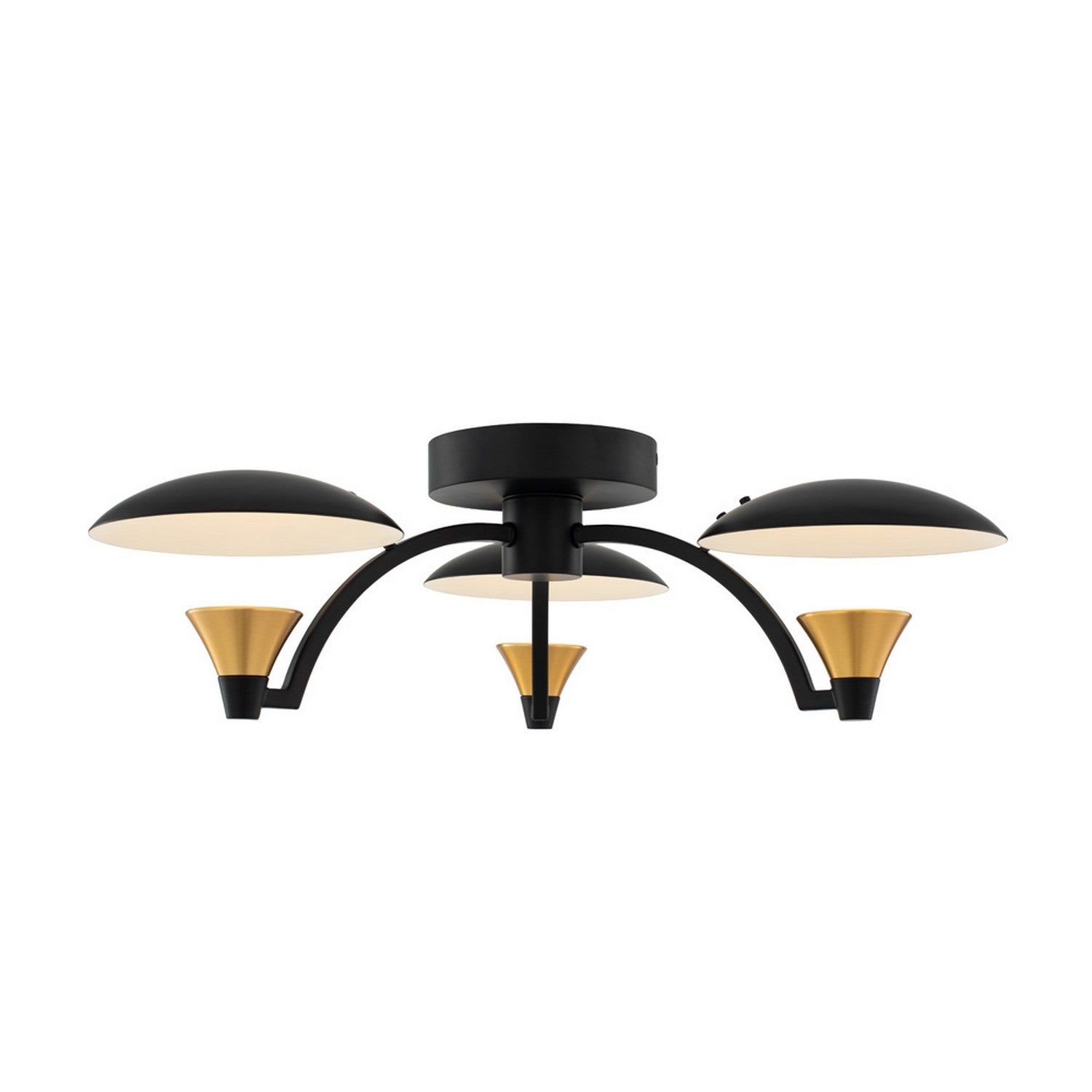 6'' Redding 3 Light Matte Black w/ Winter Brass Semi-Flush Mount