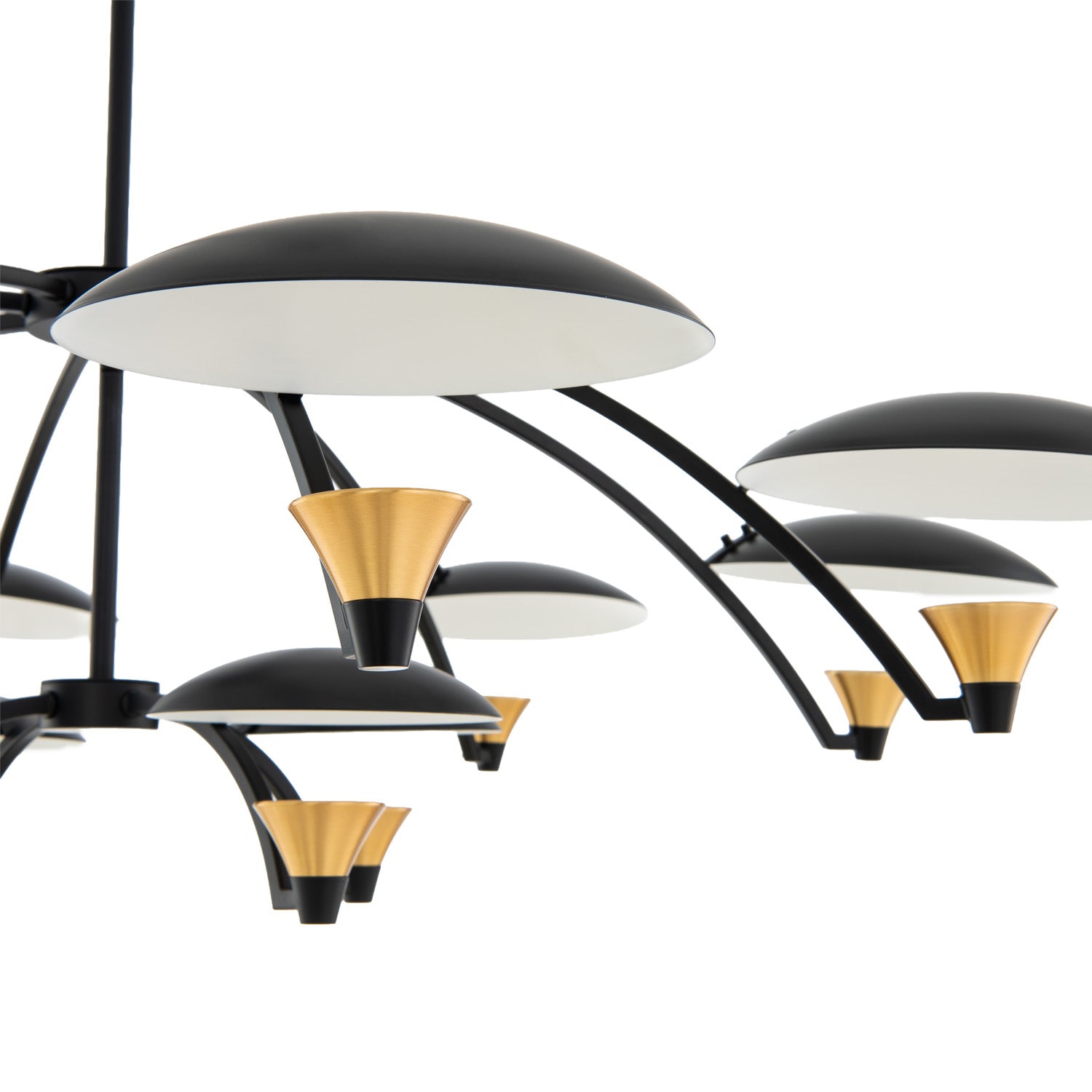 22'' Redding 12 Light Matte Black w/ Winter Brass Tiered Chandelier
