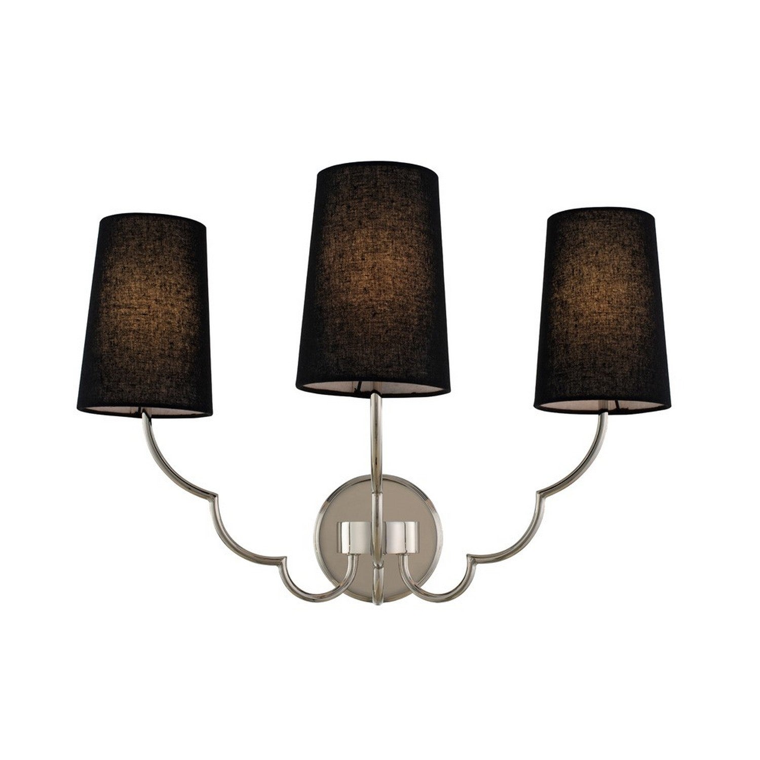 22'' Sophia 3 Light Polished Nickel Wall Sconce