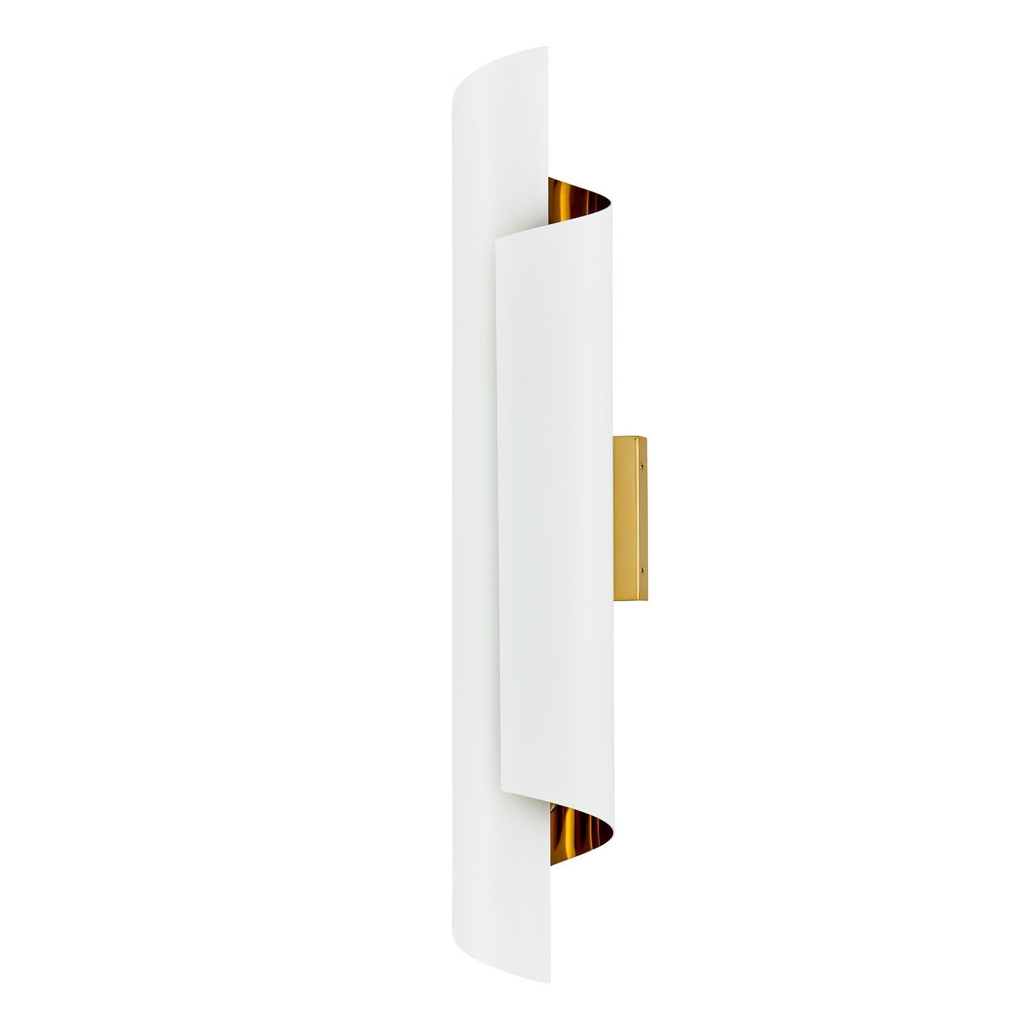 4'' Piaga 2 Light Matte White and Polished Brass Wall Sconce