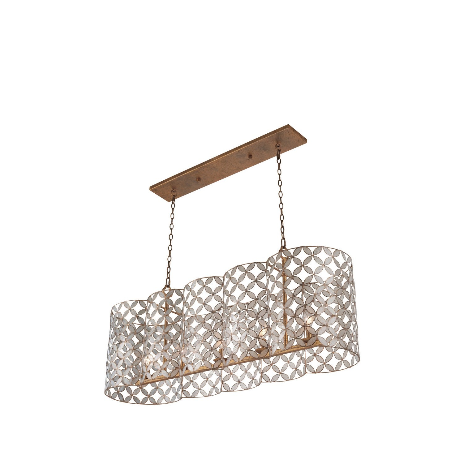 19'' Maurelle 5 Light Oxidized Gold Leaf Linear Pendant