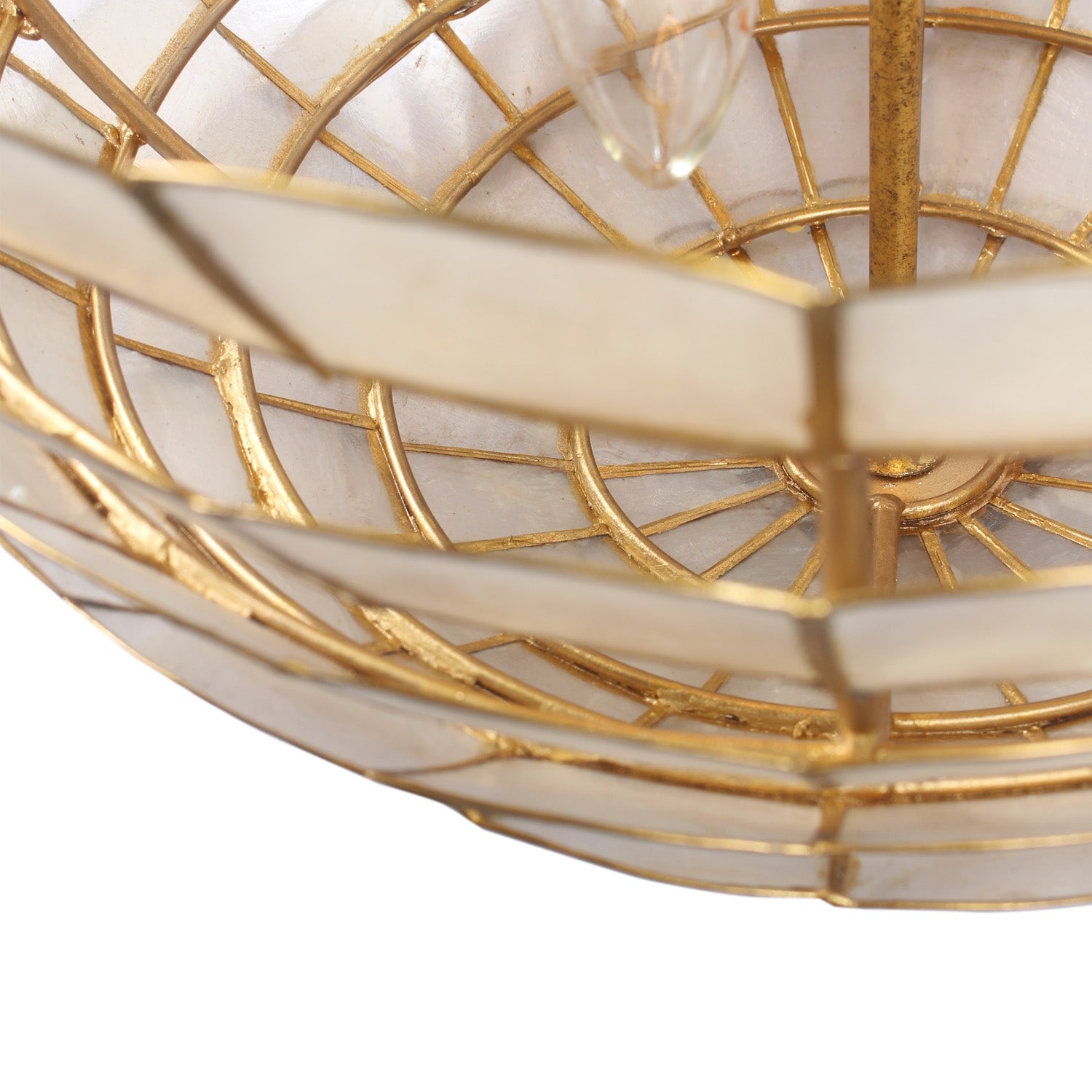 13'' Samal 3 Light Oxidized Gold Leaf Flush Mount