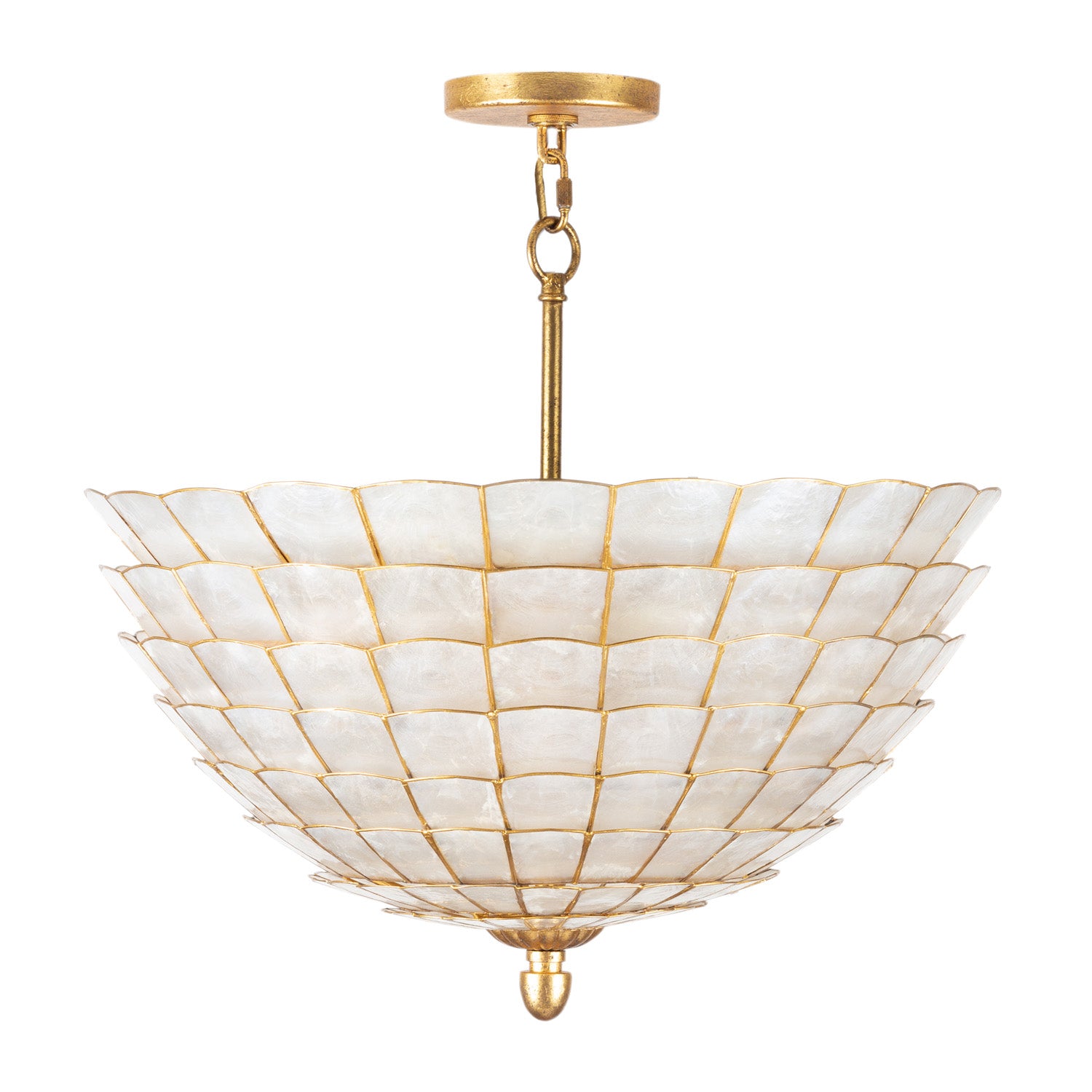 21'' Samal 4 Light Oxidized Gold Leaf Pendant