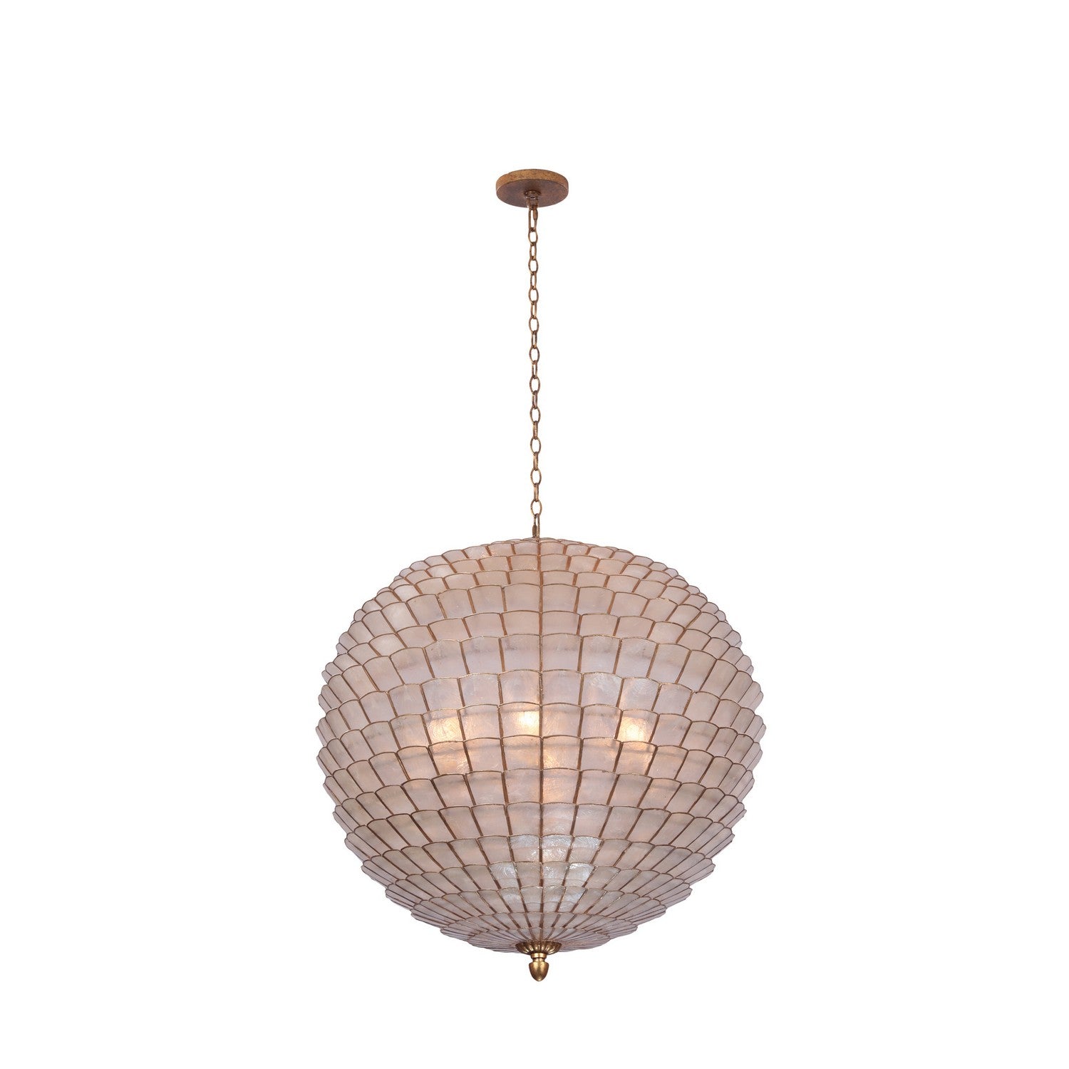 28'' Samal 6 Light Oxidized Gold Leaf Chandelier