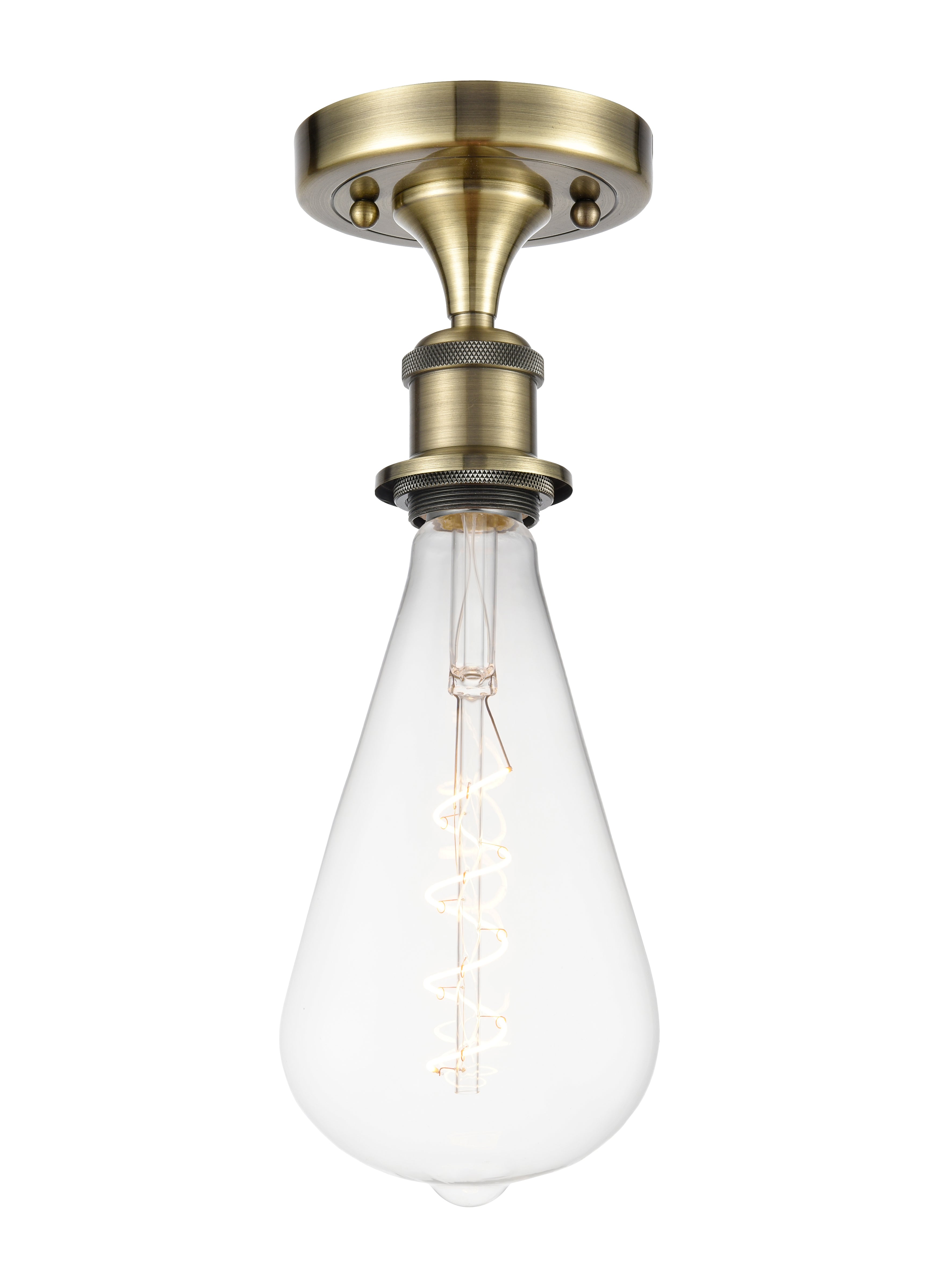 Ballston Semi-Flush Mount Cast Brass Chrome