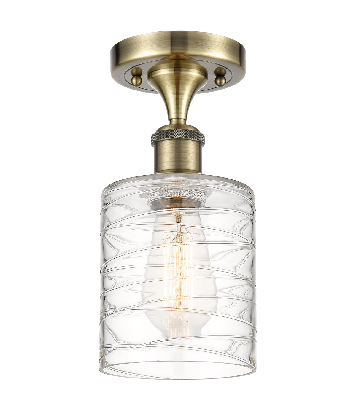 Cobbleskill 5-Inch 1-Light Semi-Flush Mount with LED Bulb