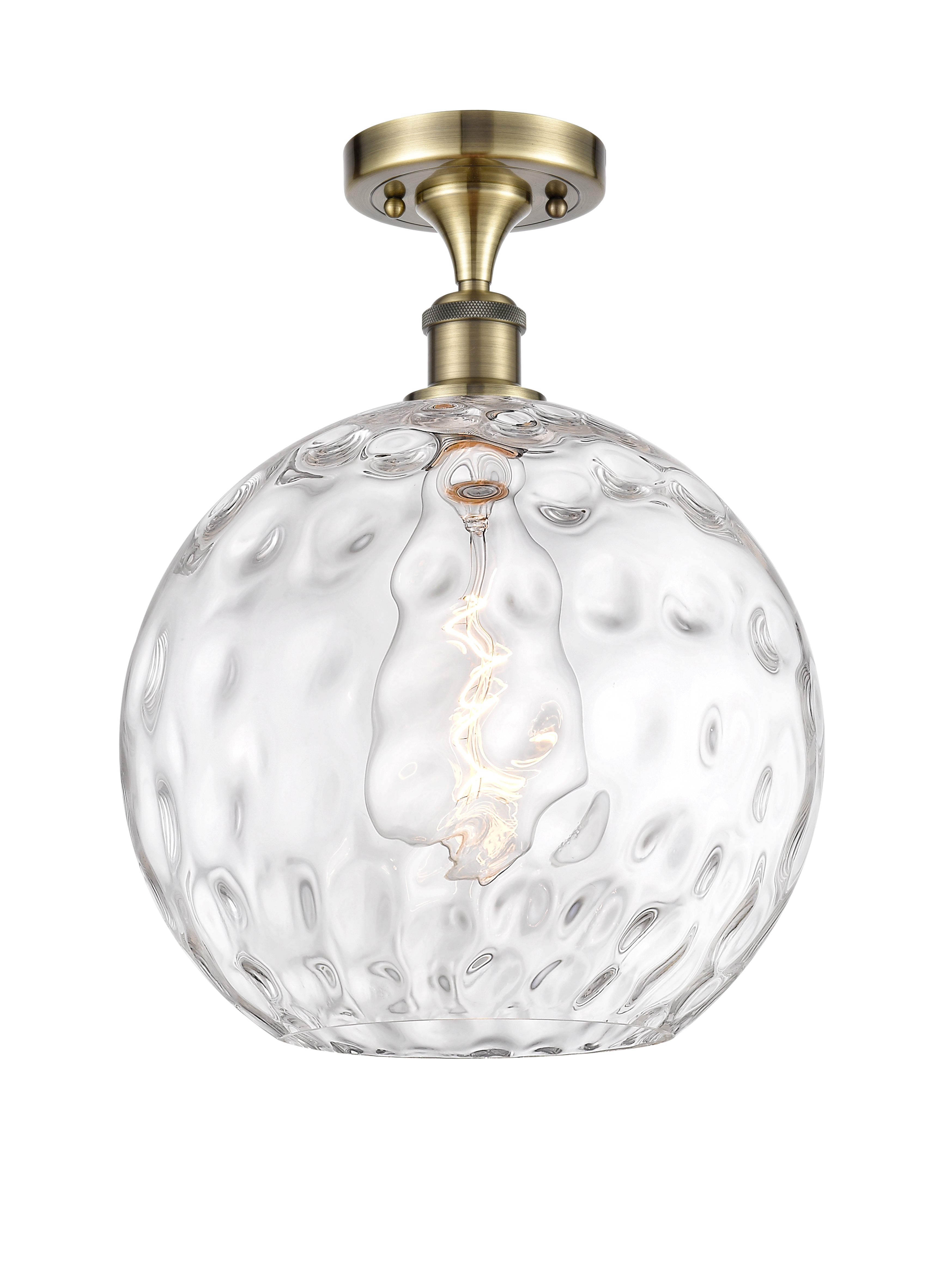 Ballston Semi-Flush Mount Water Glass Steel
