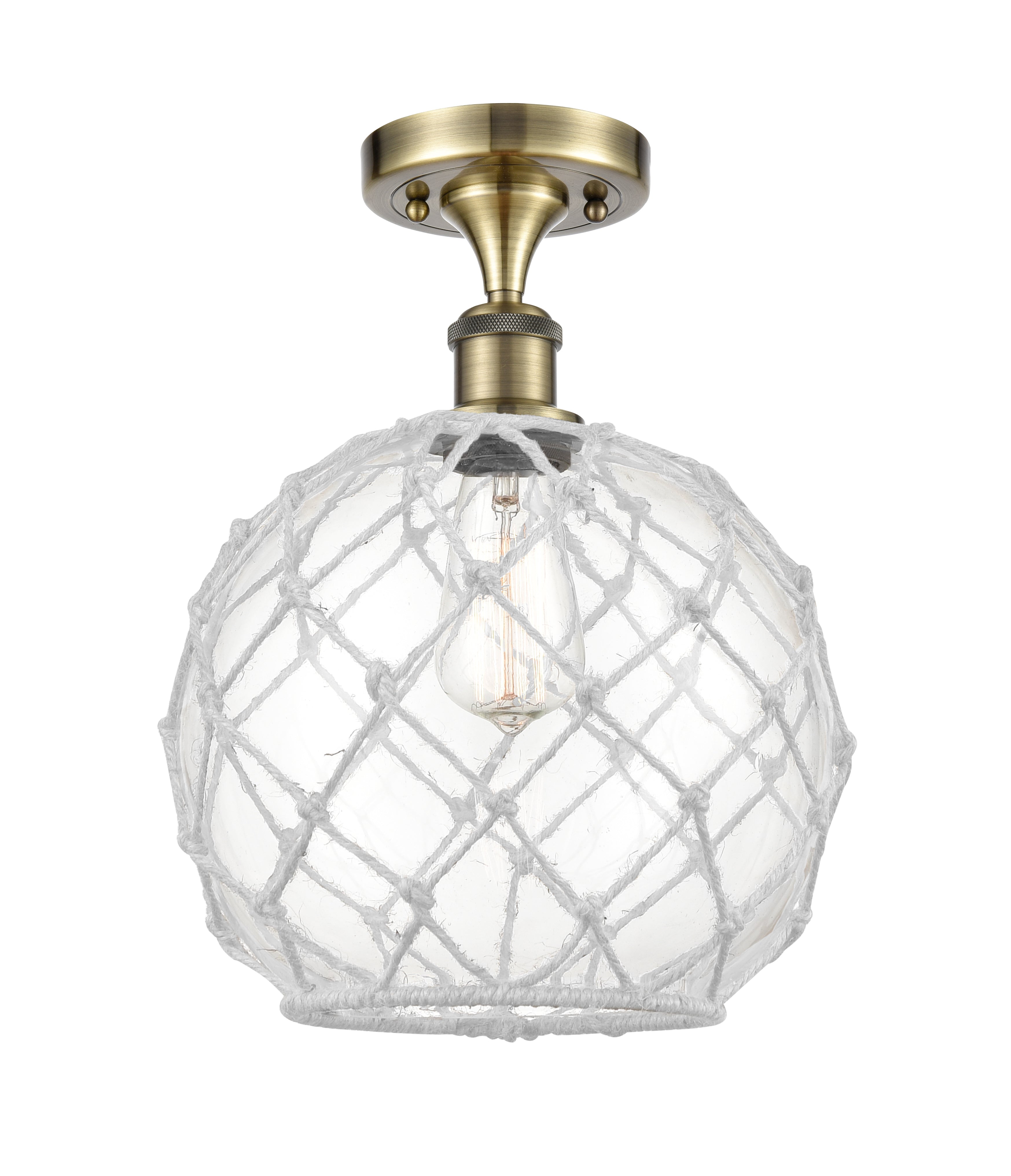 Ballston Semi-Flush Mount White Chrome