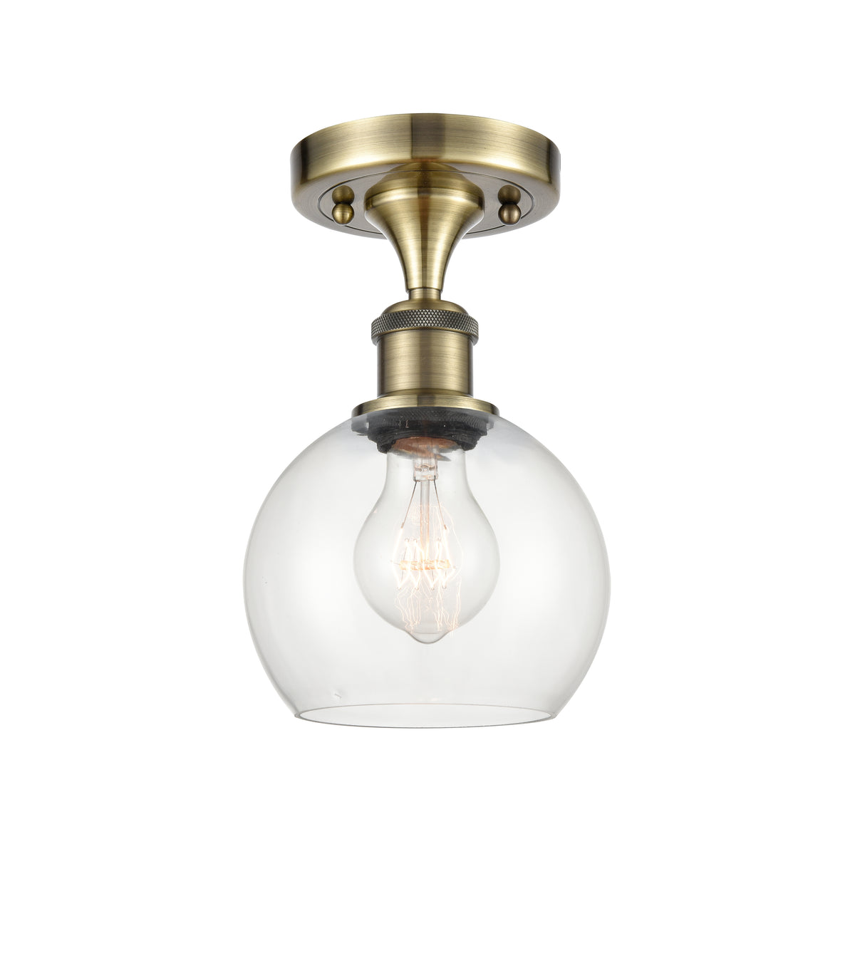 Athens 6-Inch 1-Light Semi-Flush Mount 9.125-Inch High