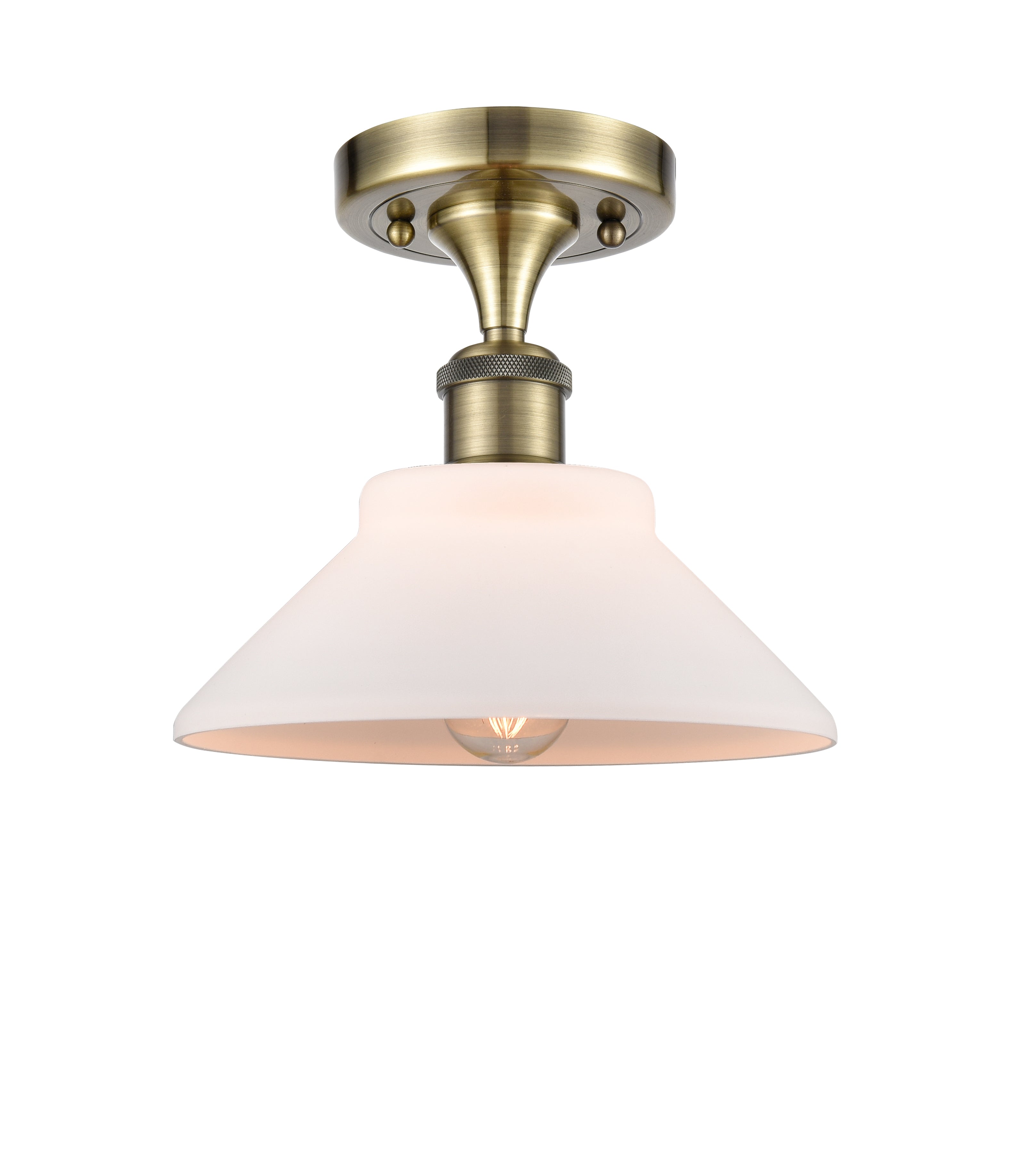 Ballston Semi-Flush Mount White Cast Brass