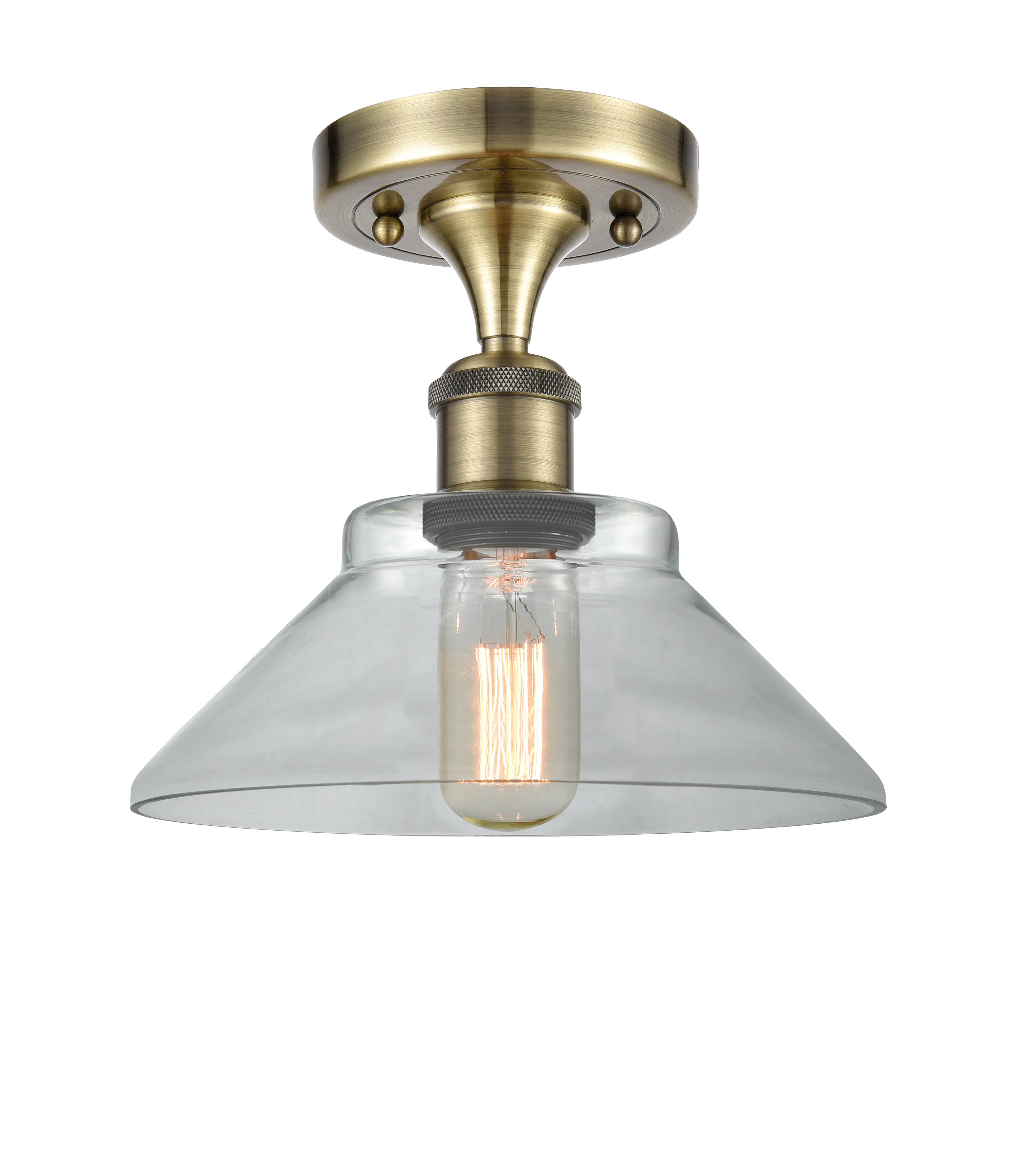 Ballston Semi-Flush Mount White Cast Brass