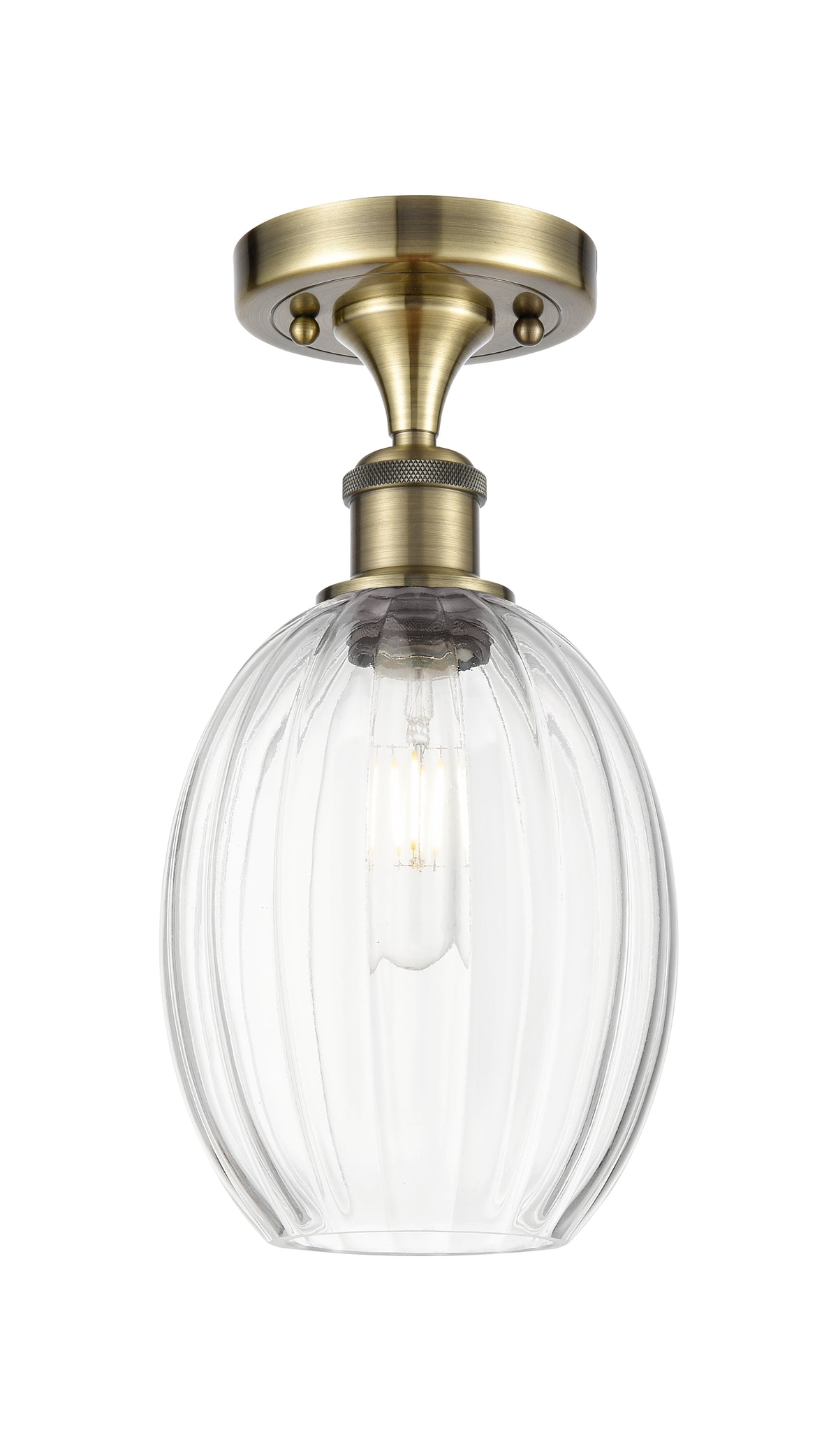 Preston Bulb 6-Inch 1-Light Semi-Flush Mount 12-Inch High