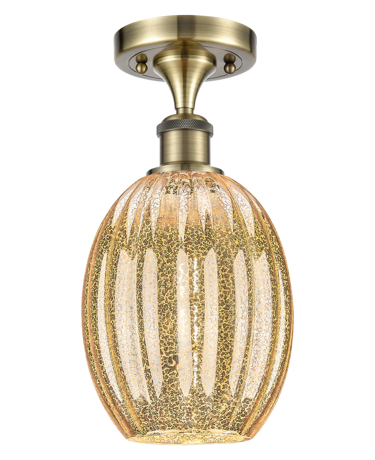 Preston Bulb 6-Inch 1-Light Semi-Flush Mount 12-Inch High