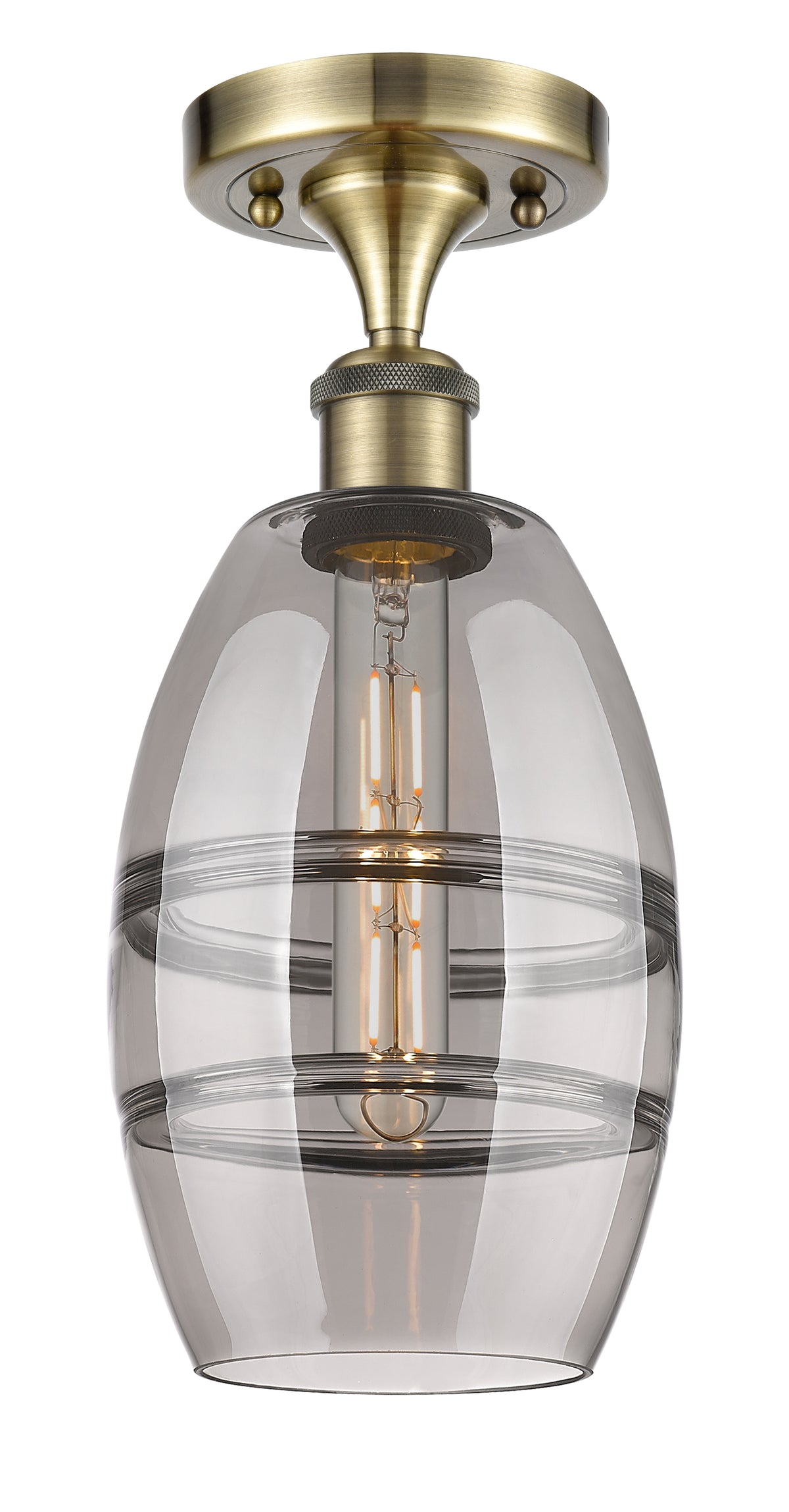 Vaz 6-Inch 1-Light Semi-Flush Mount 9.375-Inch High