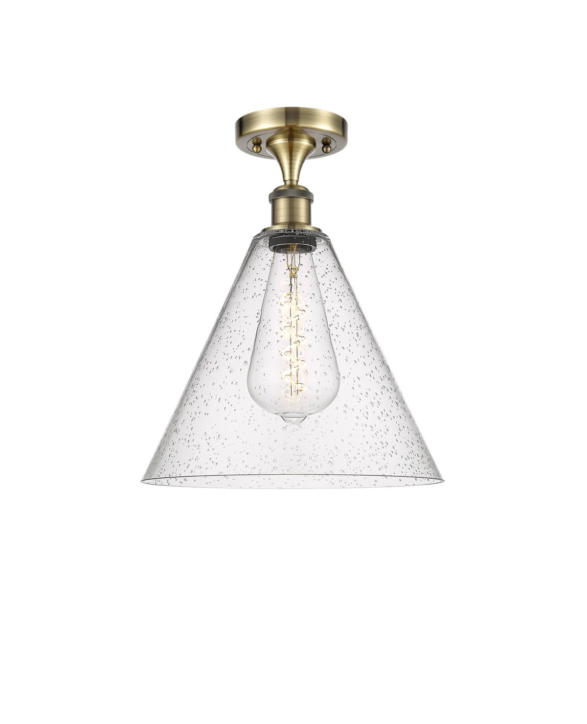 Berkshire Glass 12-Inch 1-Light Semi-Flush Mount 14.25-Inch High