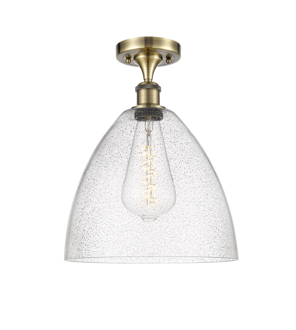 Bristol 12-Inch 1-Light Semi-Flush Mount Dome Shade 14.25-Inch High
