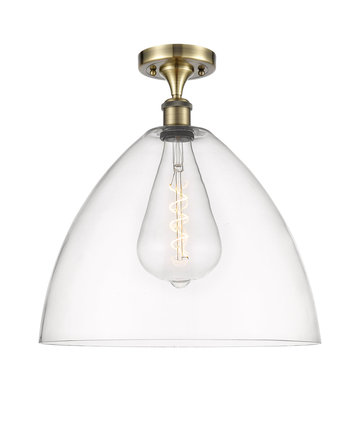 Bristol 16-Inch 1-Light Semi-Flush Mount with LED Bulb Dome Shade