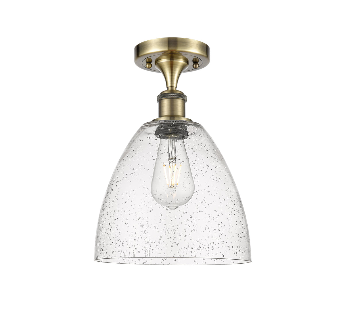 Bristol 9-Inch 1-Light Semi-Flush Mount Dome Shade 12.75-Inch High