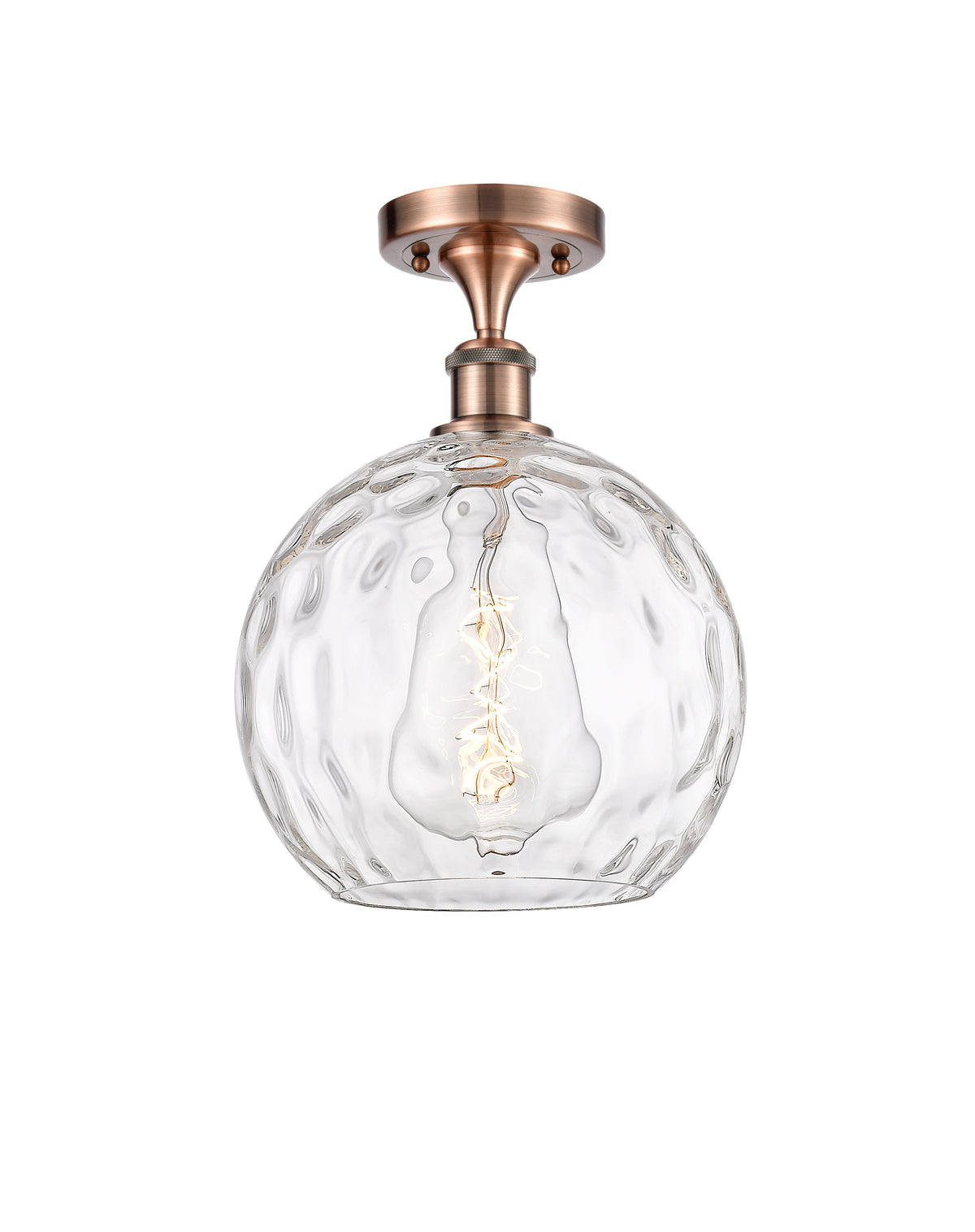Athens Water Glass 10-Inch 1-Light Semi-Flush Mount 13-Inch High