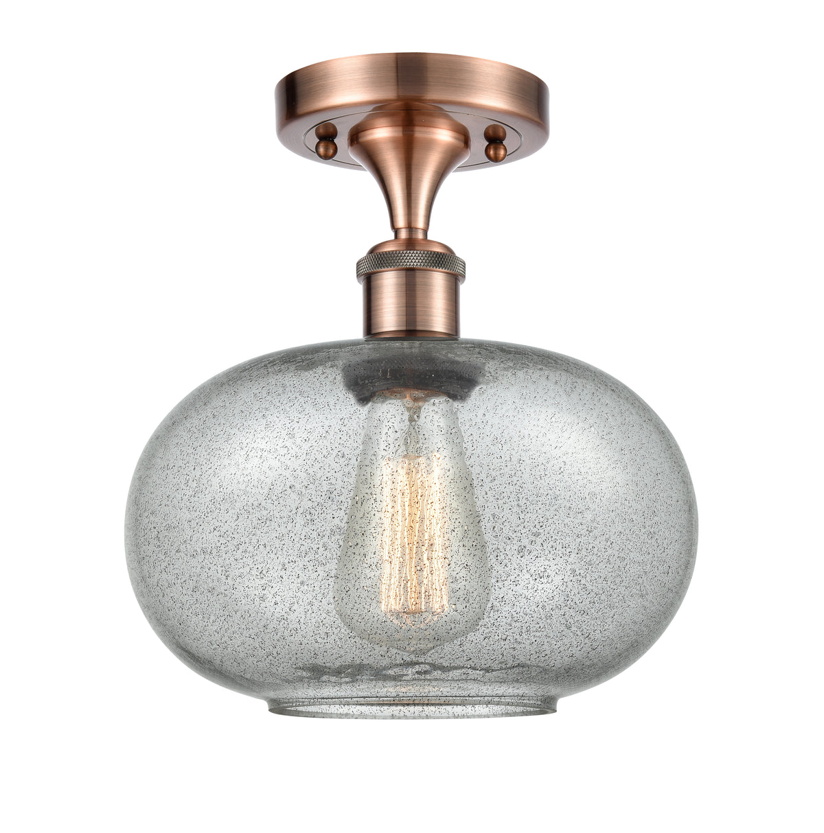 Gorham 10-Inch 1-Light Semi-Flush Mount with LED Bulb