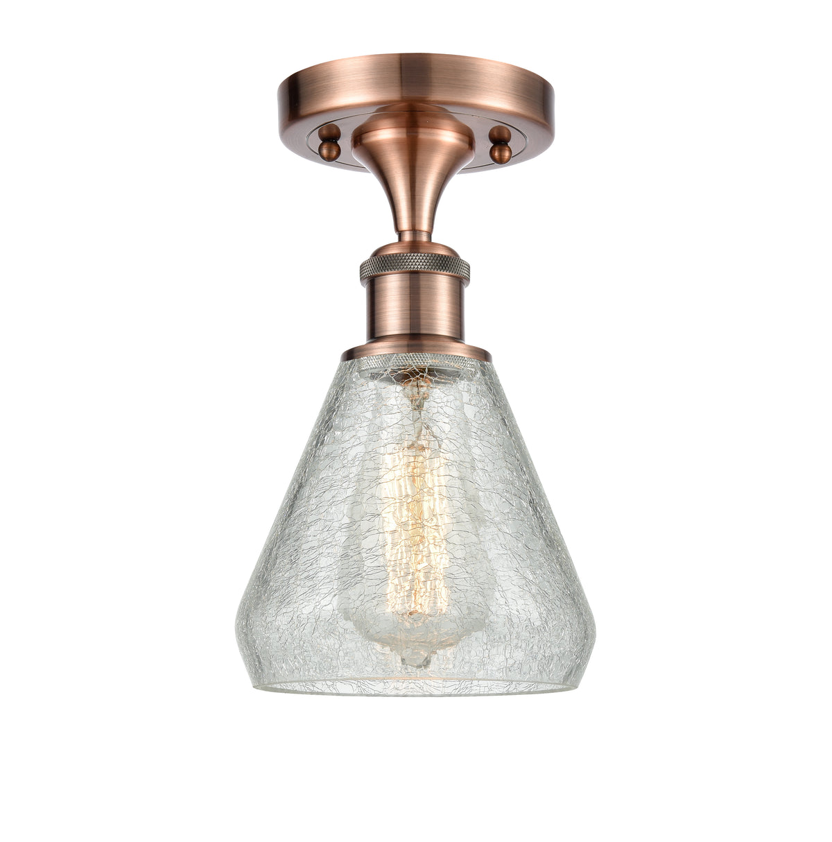 Conesus 6-Inch 1-Light Semi-Flush Mount with LED Bulb