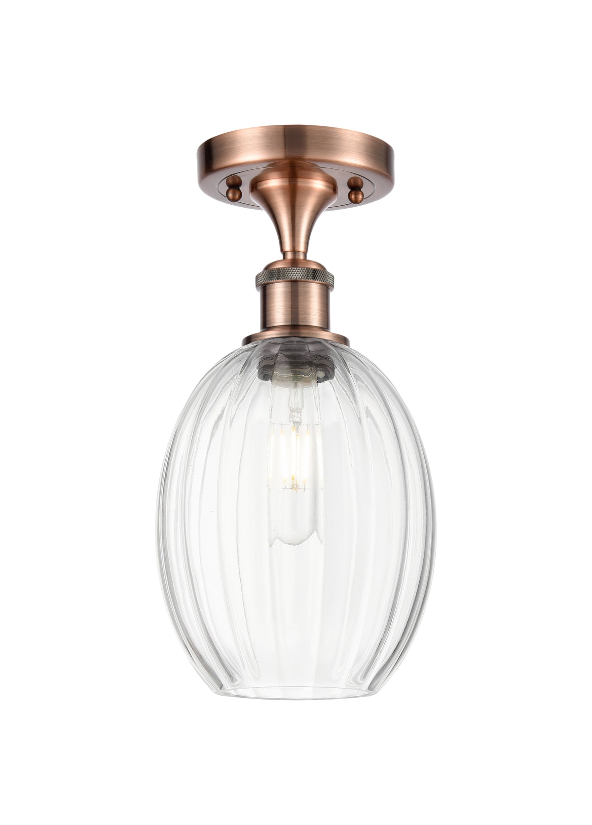 Preston Bulb 6-Inch 1-Light Semi-Flush Mount 12-Inch High