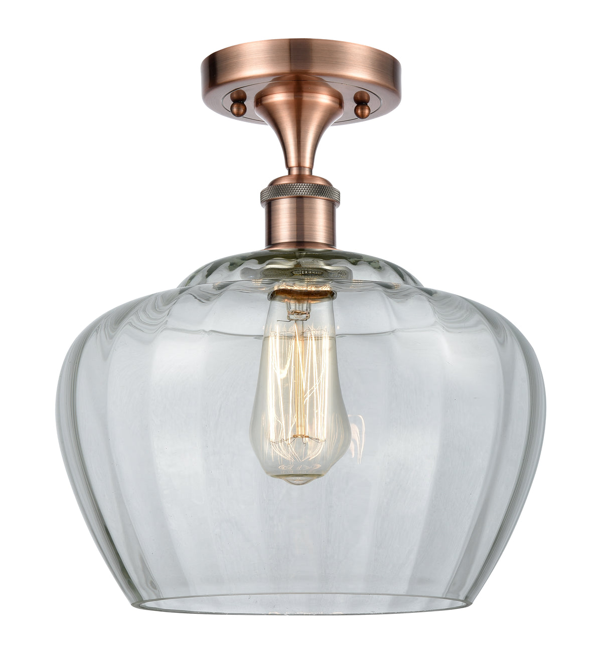 Fenton 11-Inch 1-Light Semi-Flush Mount with LED Bulb
