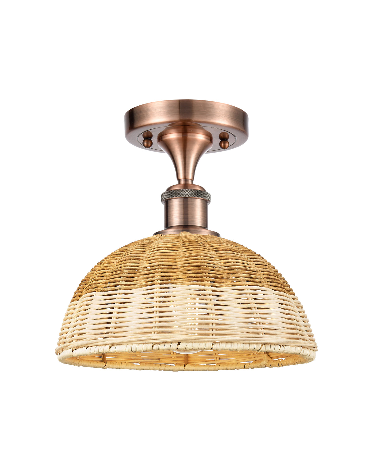 Bristol Natural II 9-Inch 1-Light Semi-Flush Mount