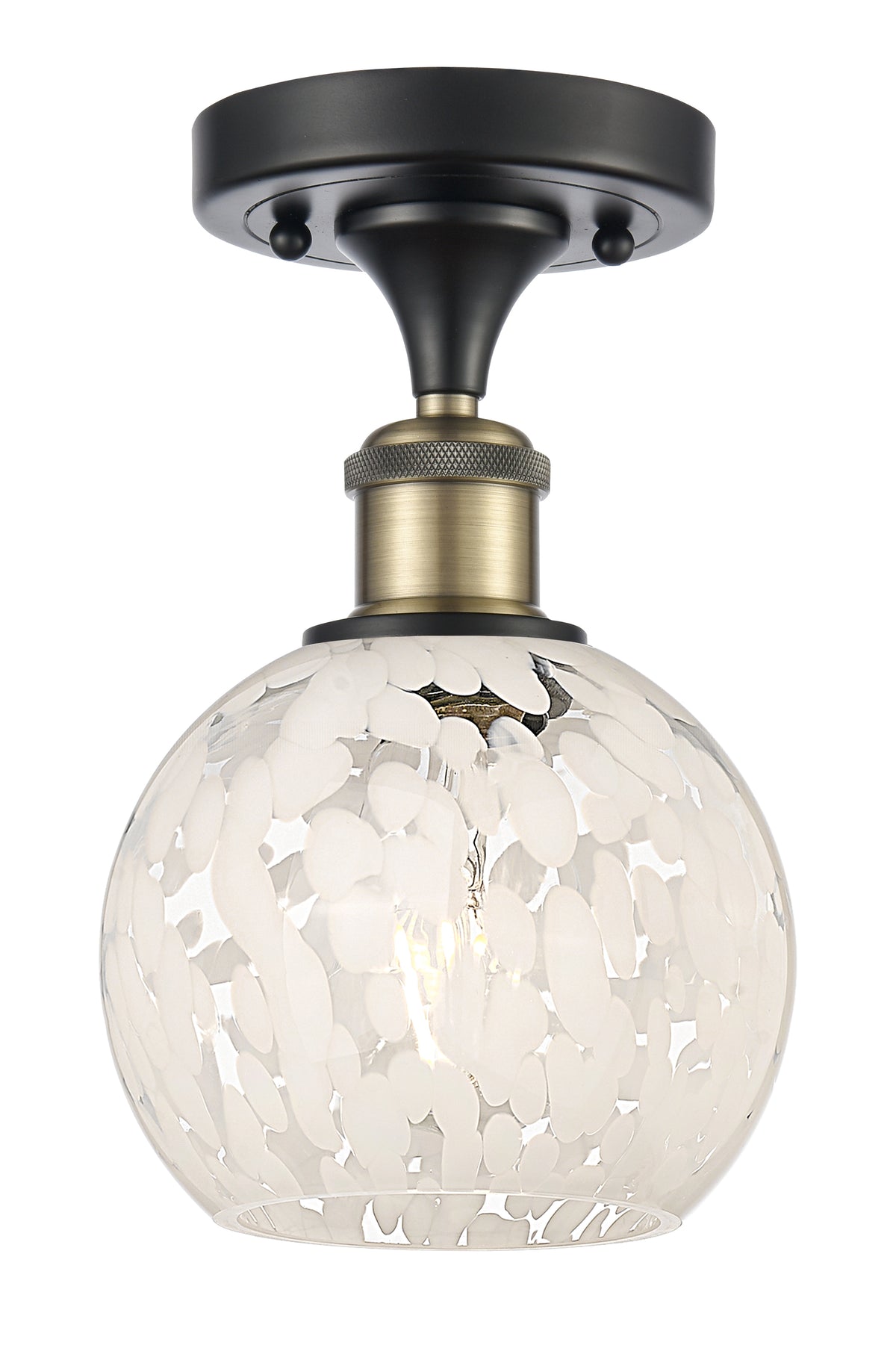 6-Inch 1-Light Semi-Flush Mount 9.25-Inch High Dimmable