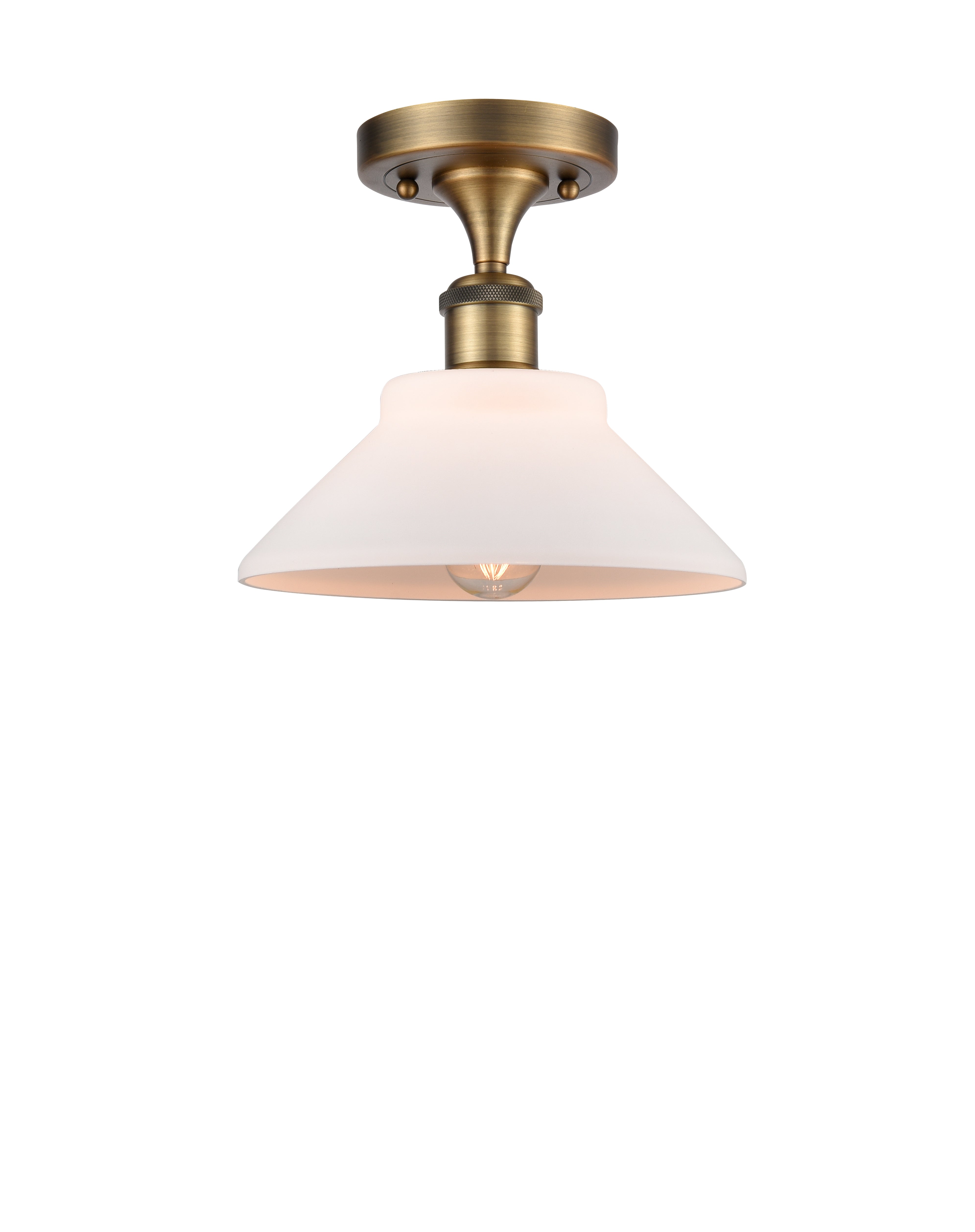 Ballston Semi-Flush Mount White Cast Brass