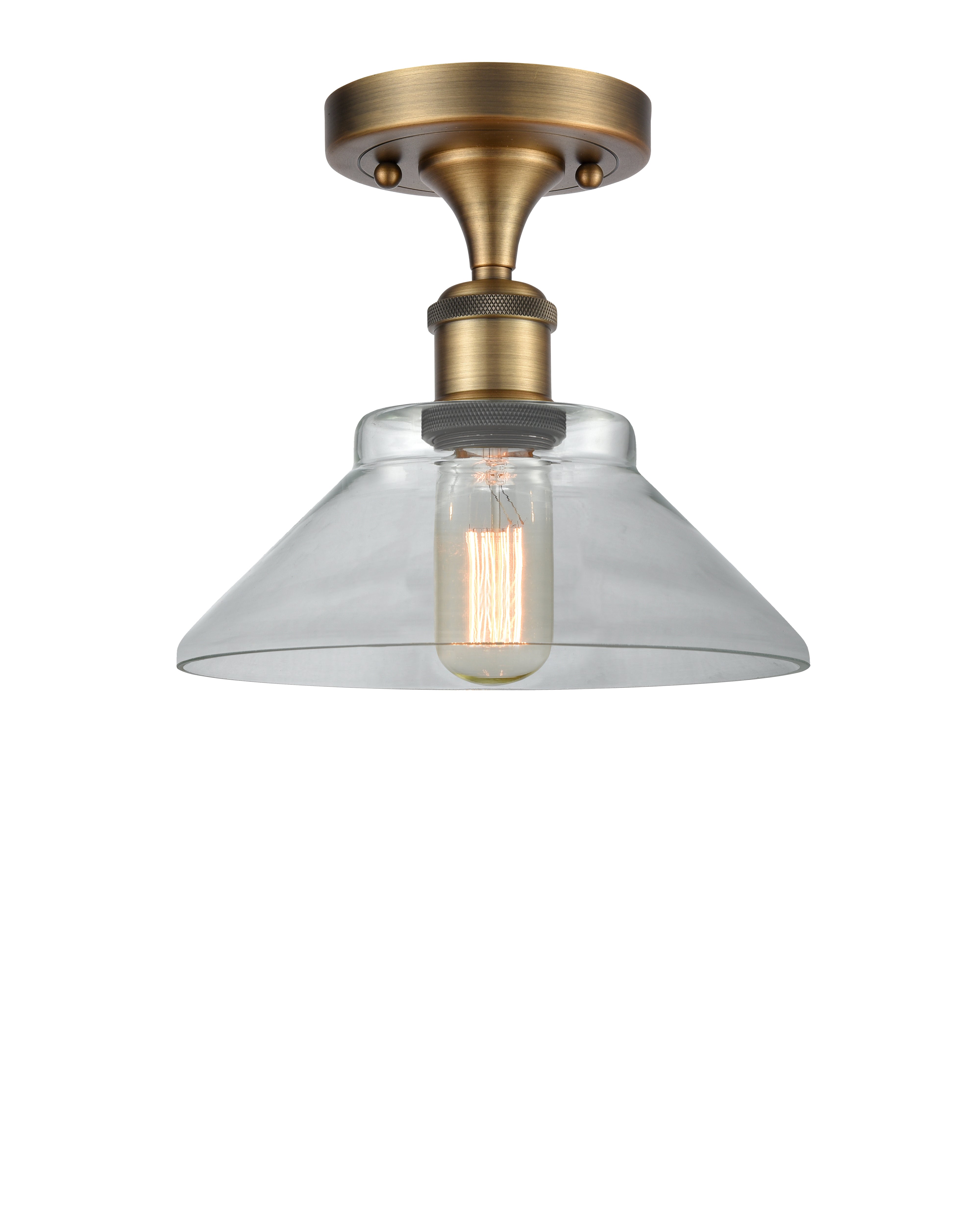 Ballston Semi-Flush Mount White Cast Brass