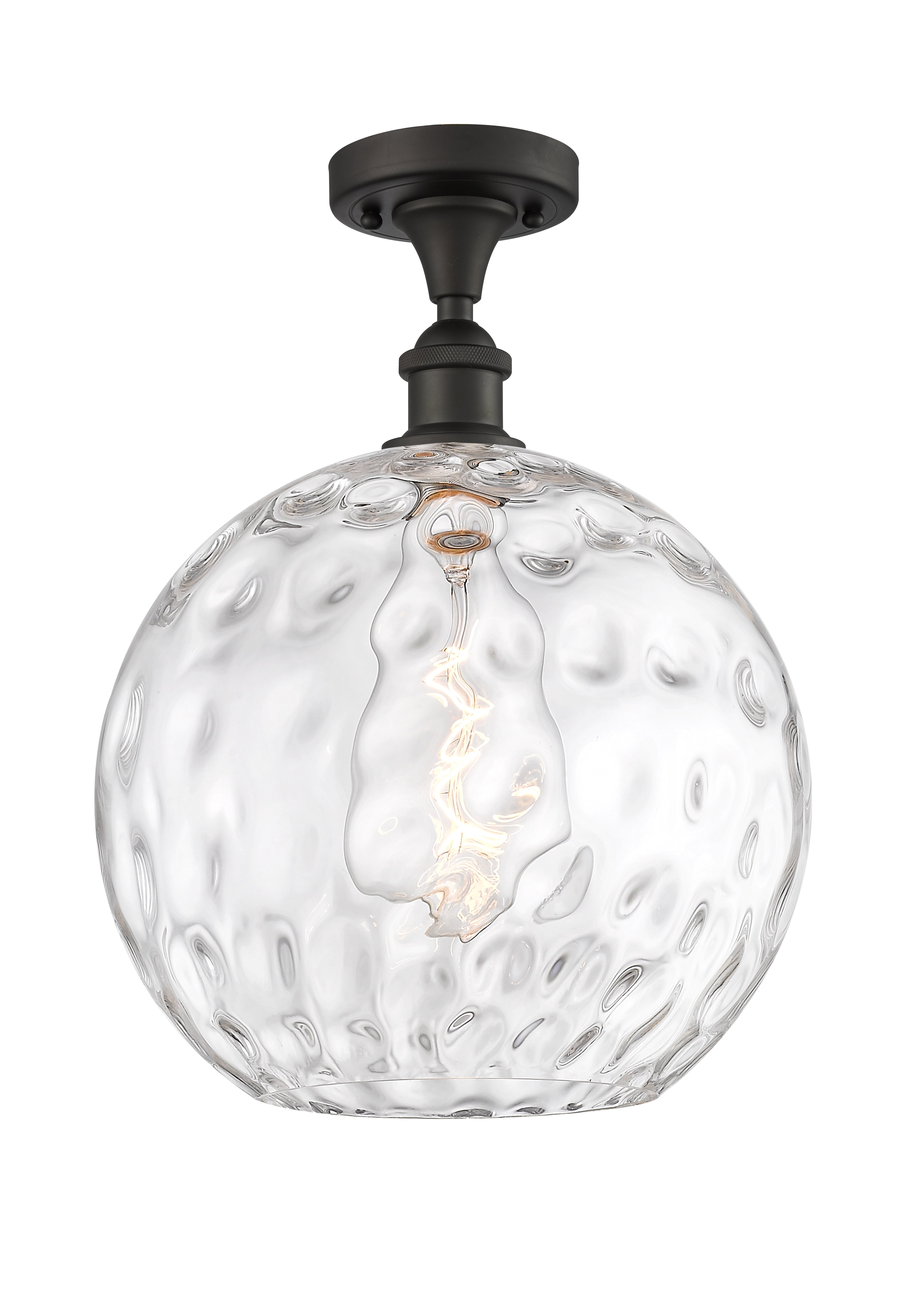 Ballston Semi-Flush Mount Water Glass Steel