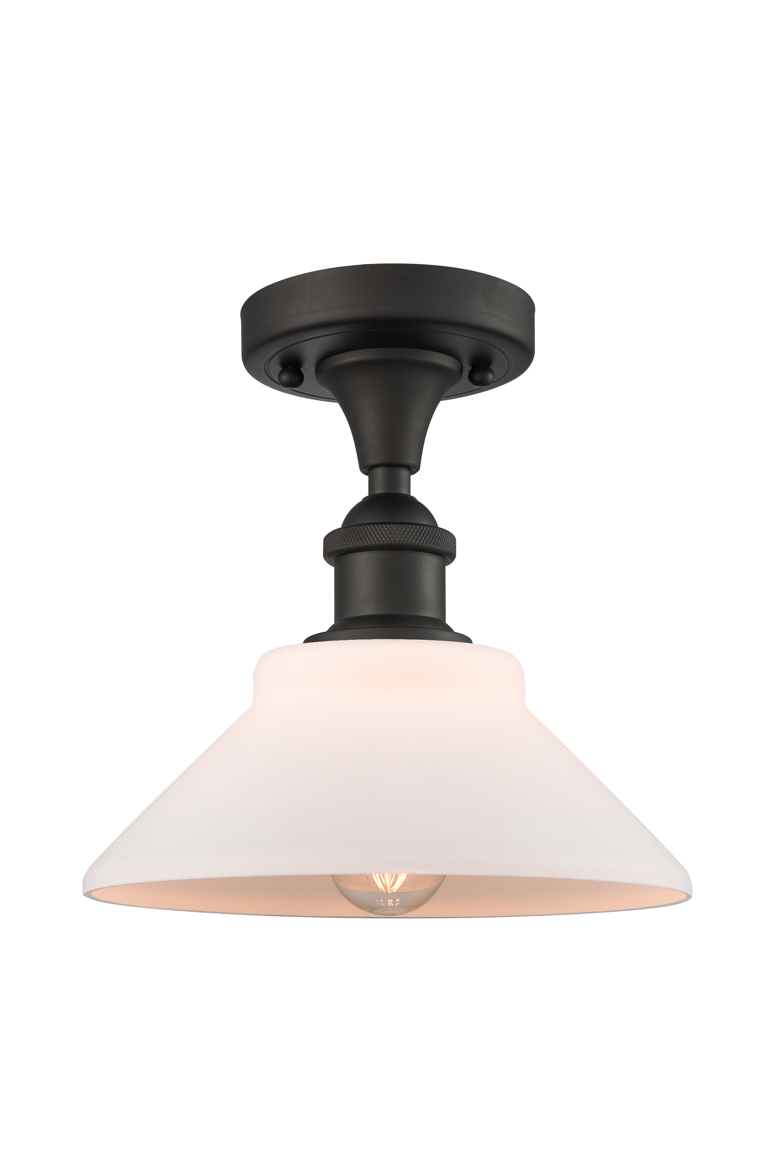 Ballston Semi-Flush Mount White Cast Brass