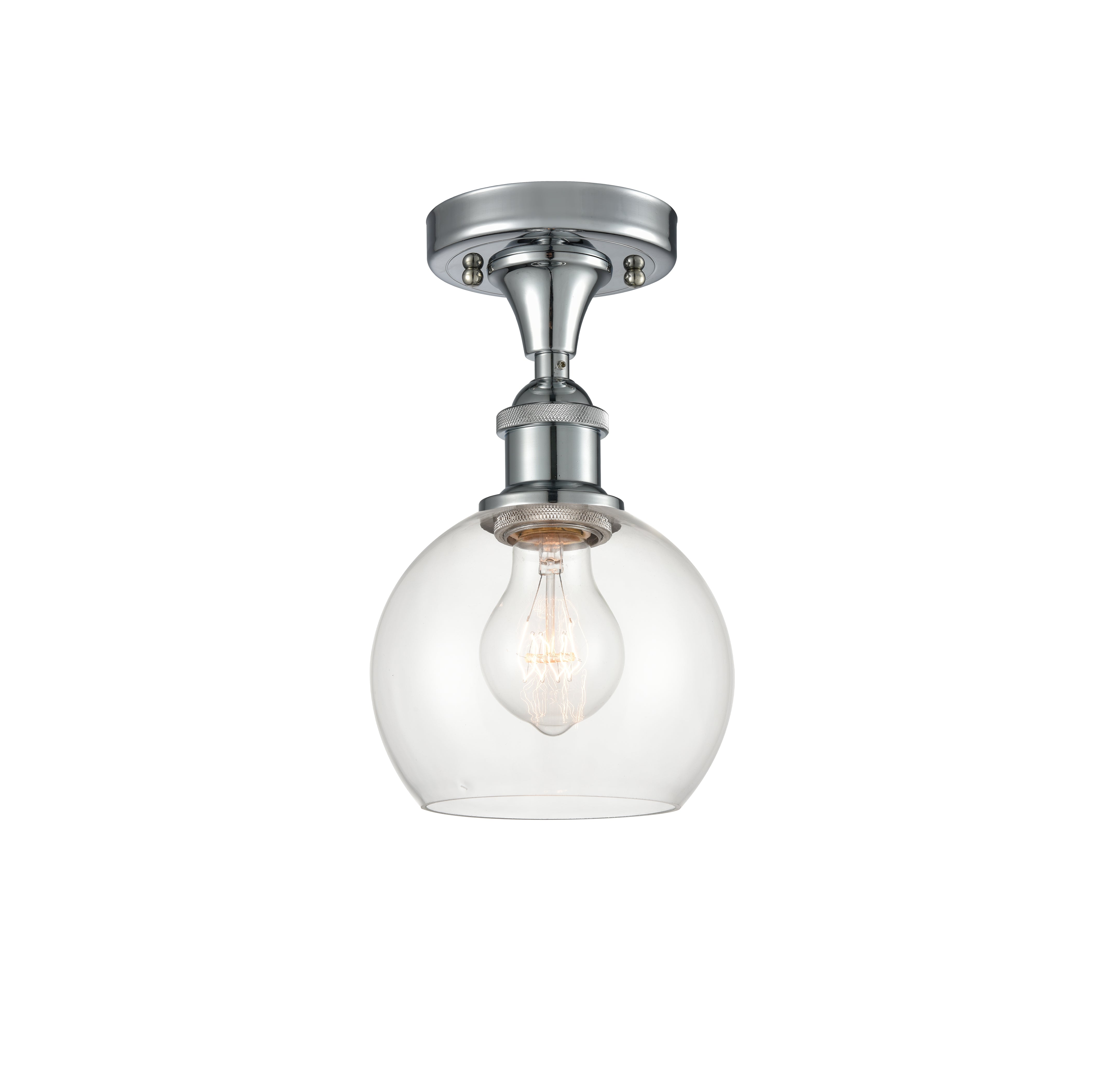 Ballston Semi-Flush Mount White Chrome