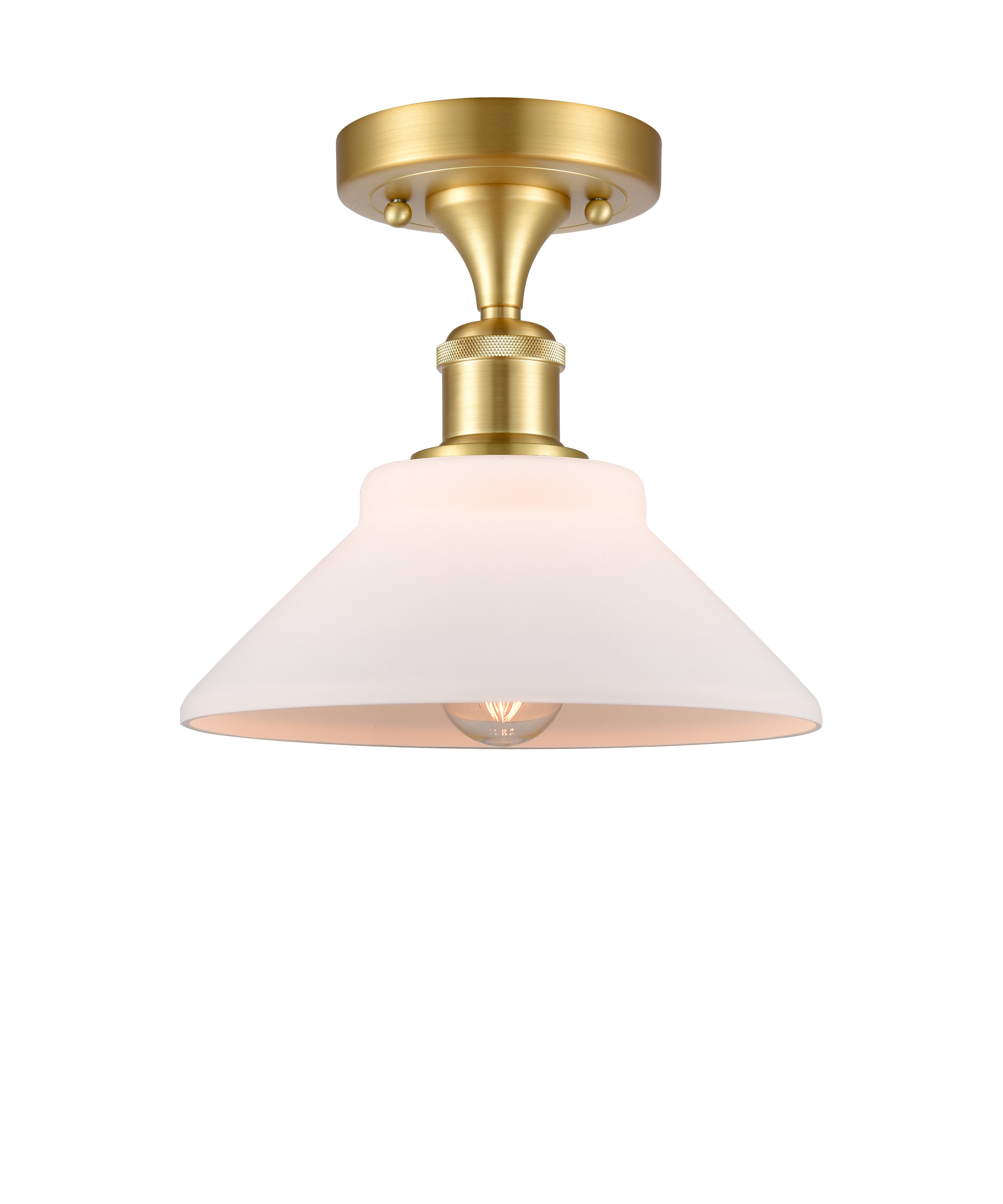 Ballston Semi-Flush Mount White Cast Brass