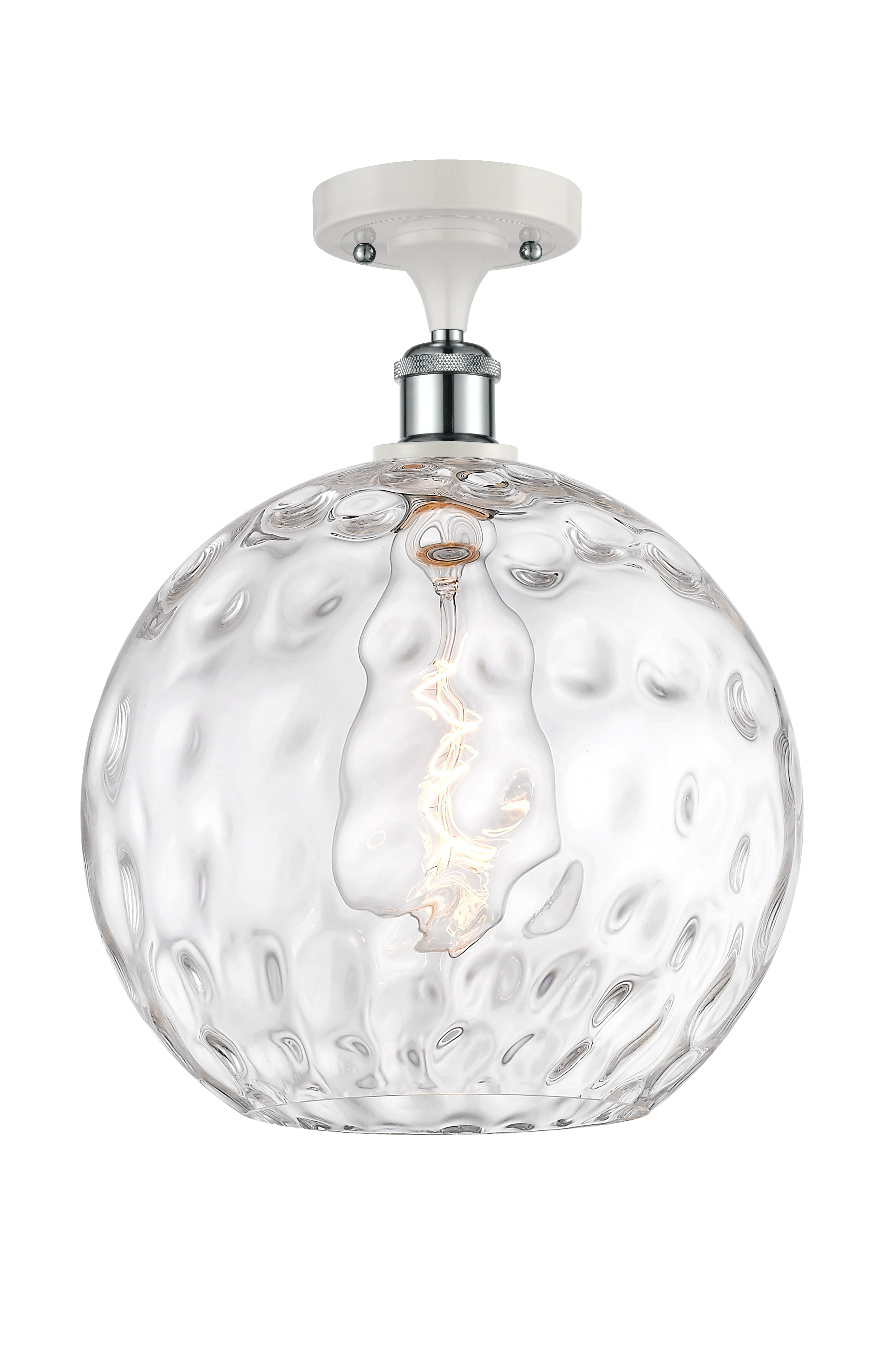 Ballston Semi-Flush Mount Water Glass Steel