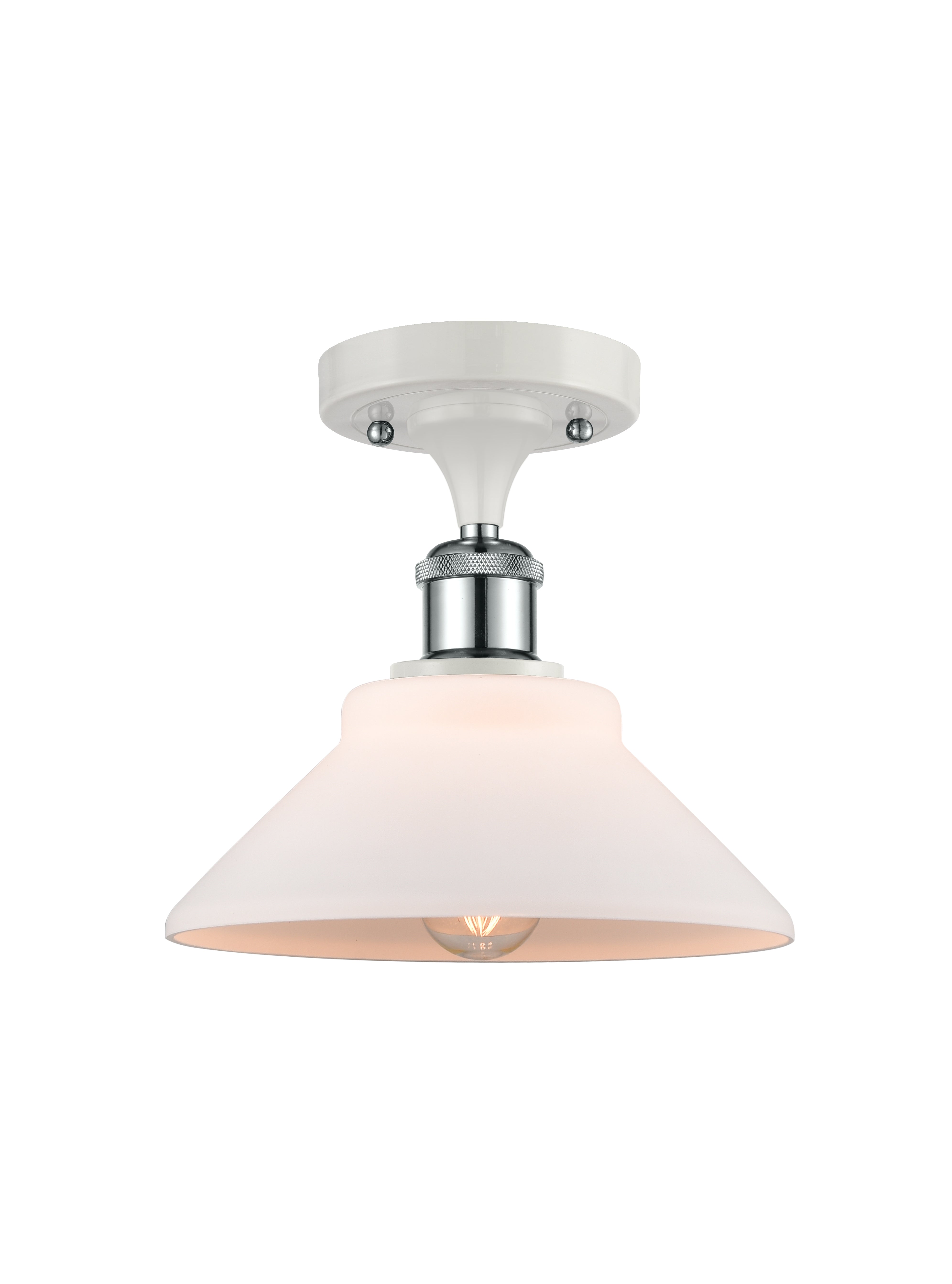 Ballston Semi-Flush Mount White Cast Brass