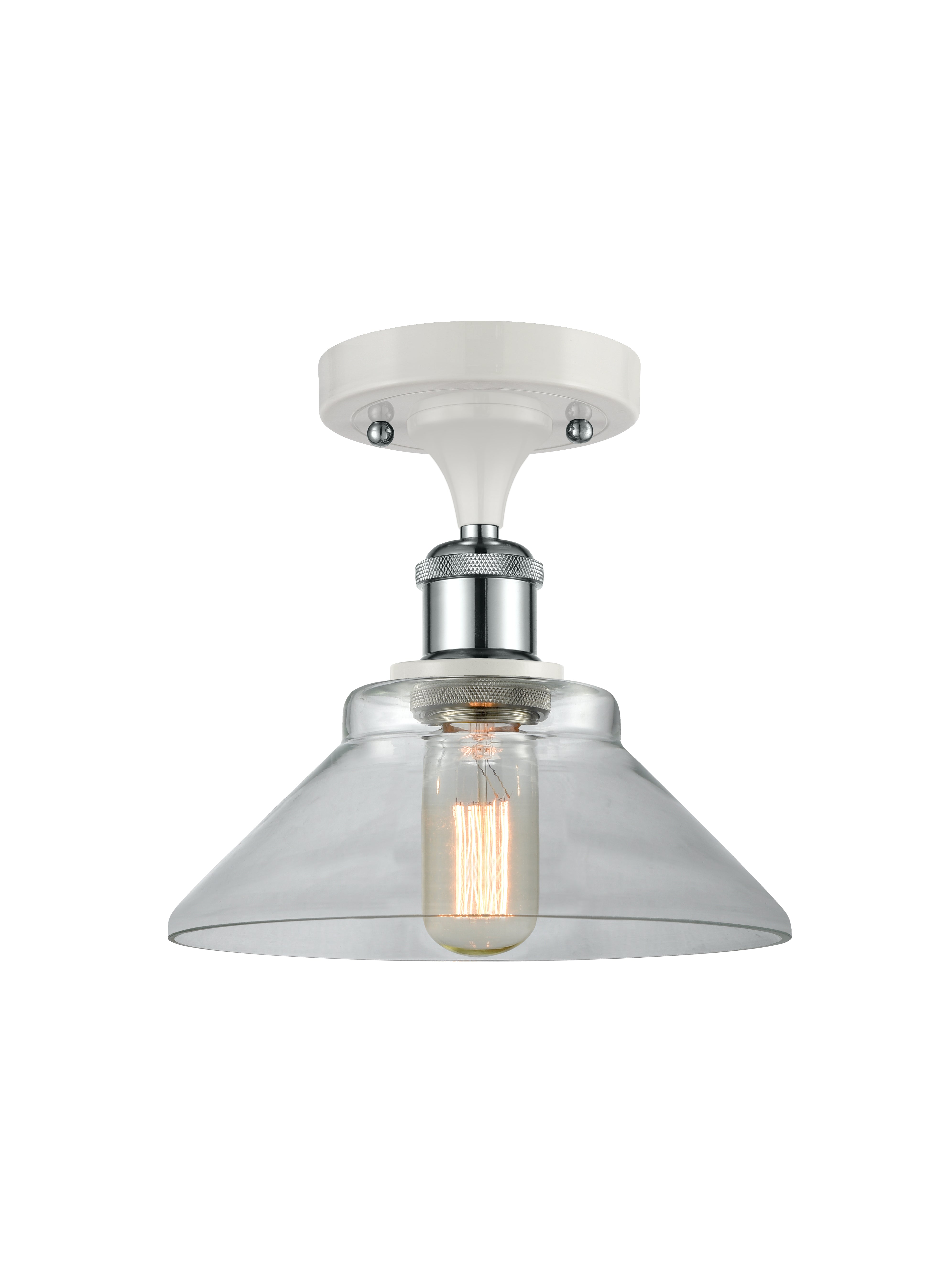 Ballston Semi-Flush Mount White Cast Brass