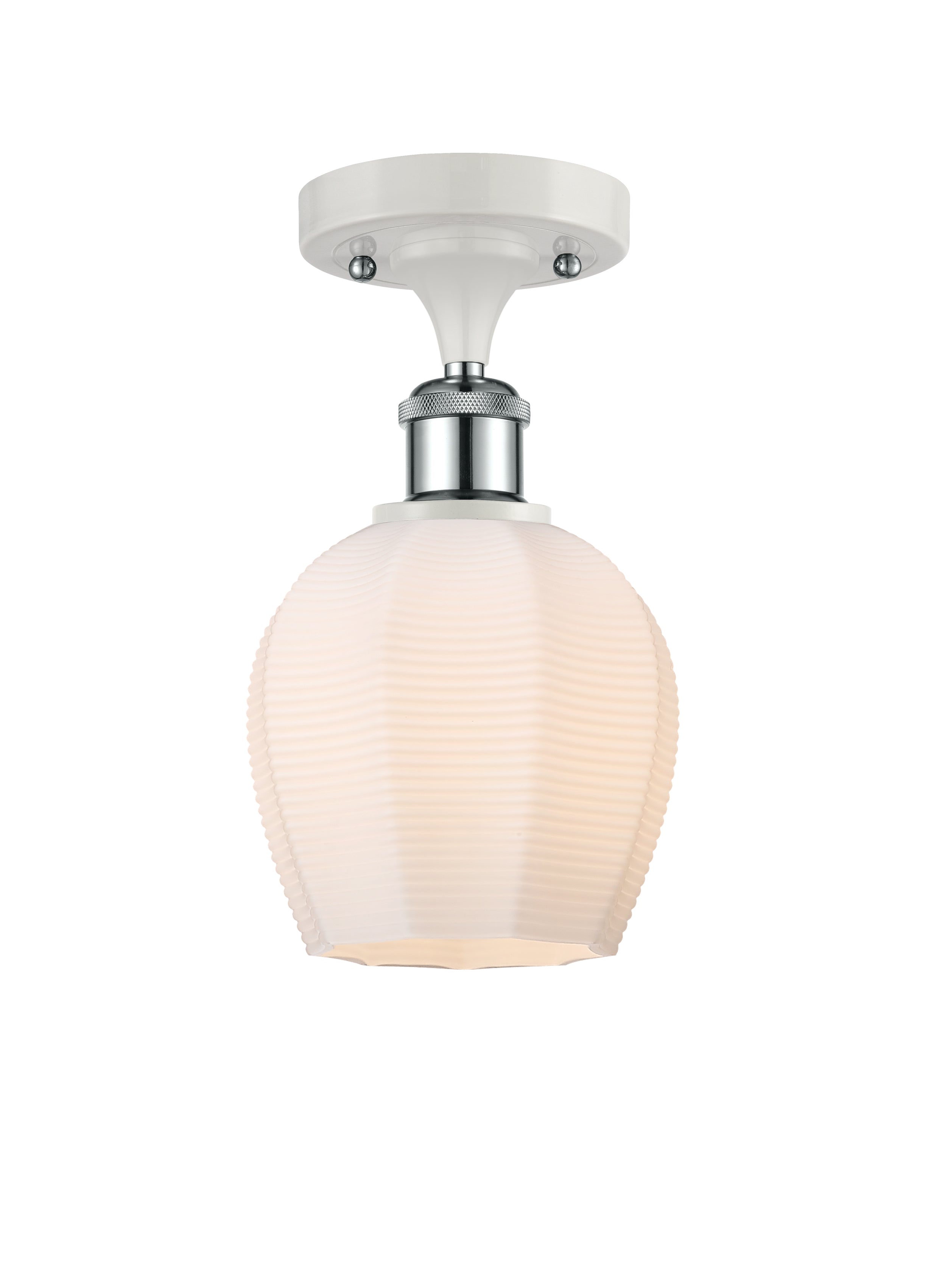 Ballston Semi-Flush Mount White Chrome