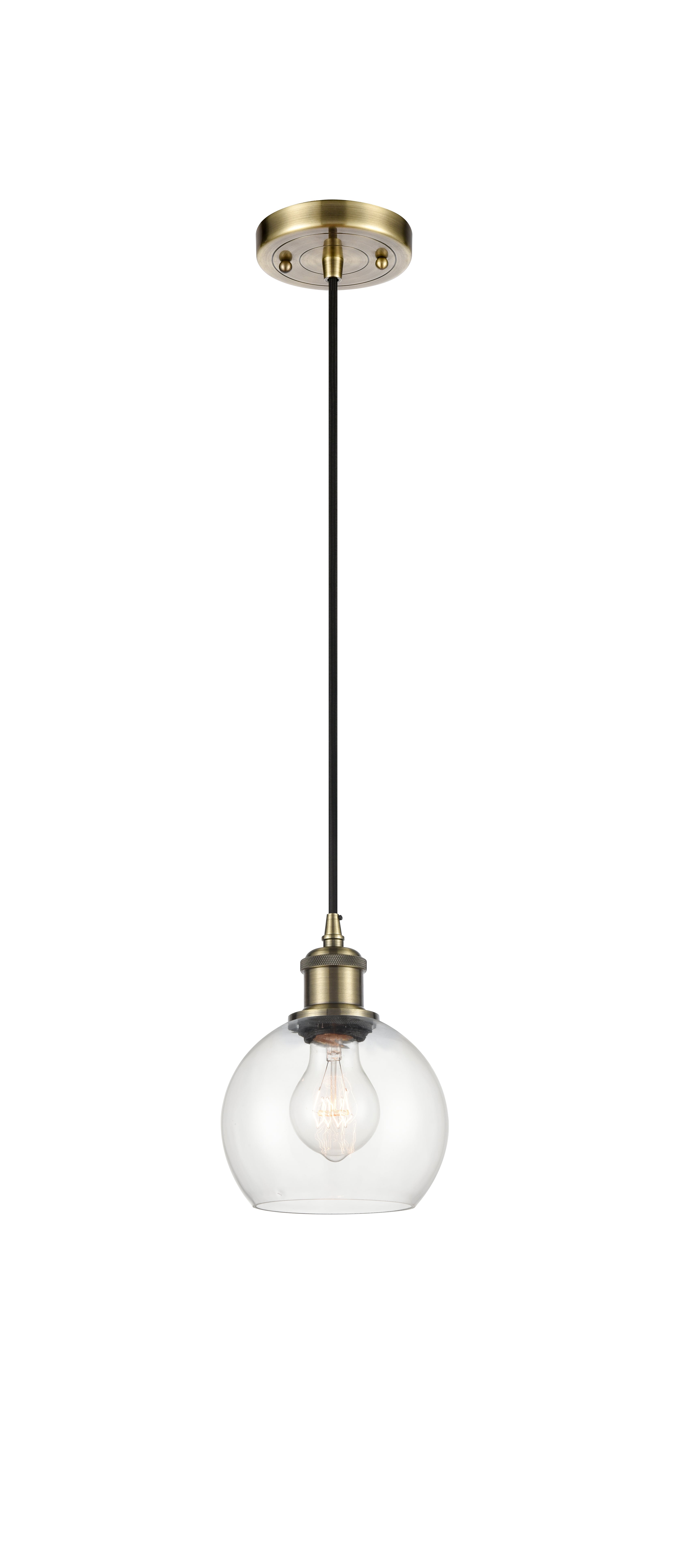 Ballston Mini Pendant Antique Brass Finish