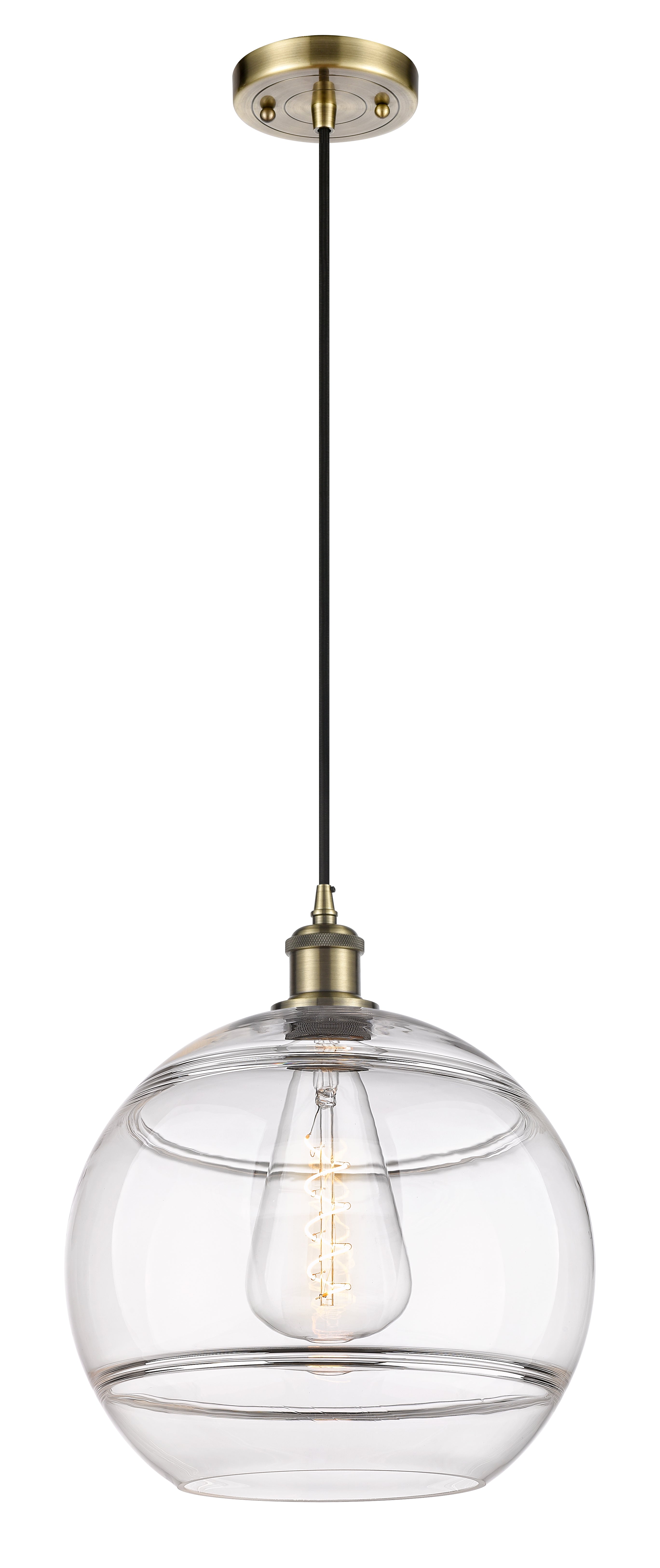 Ballston Mini Pendant Antique Brass Glass