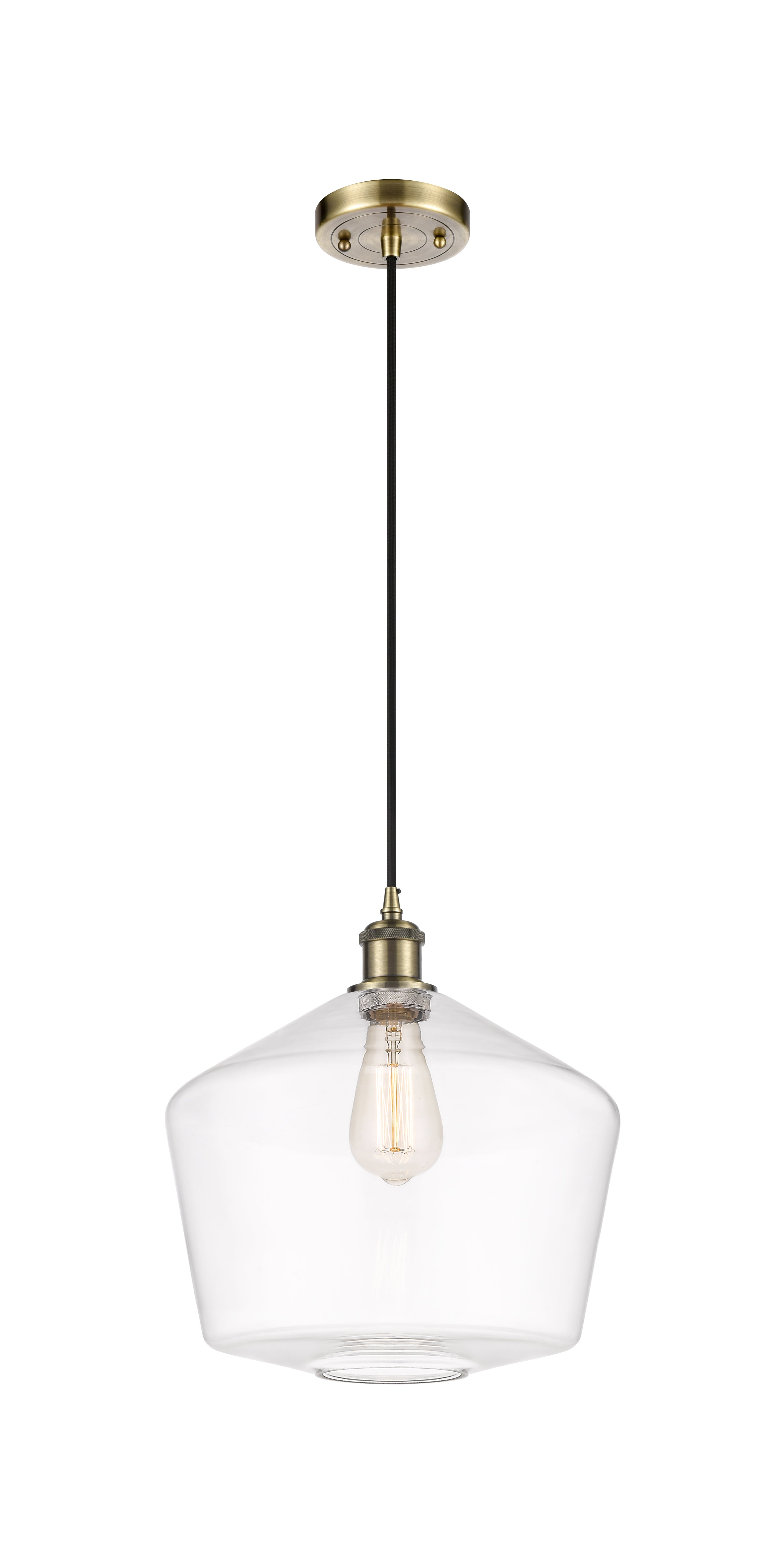 Ballston Mini Pendant Antique Brass 12 Inch