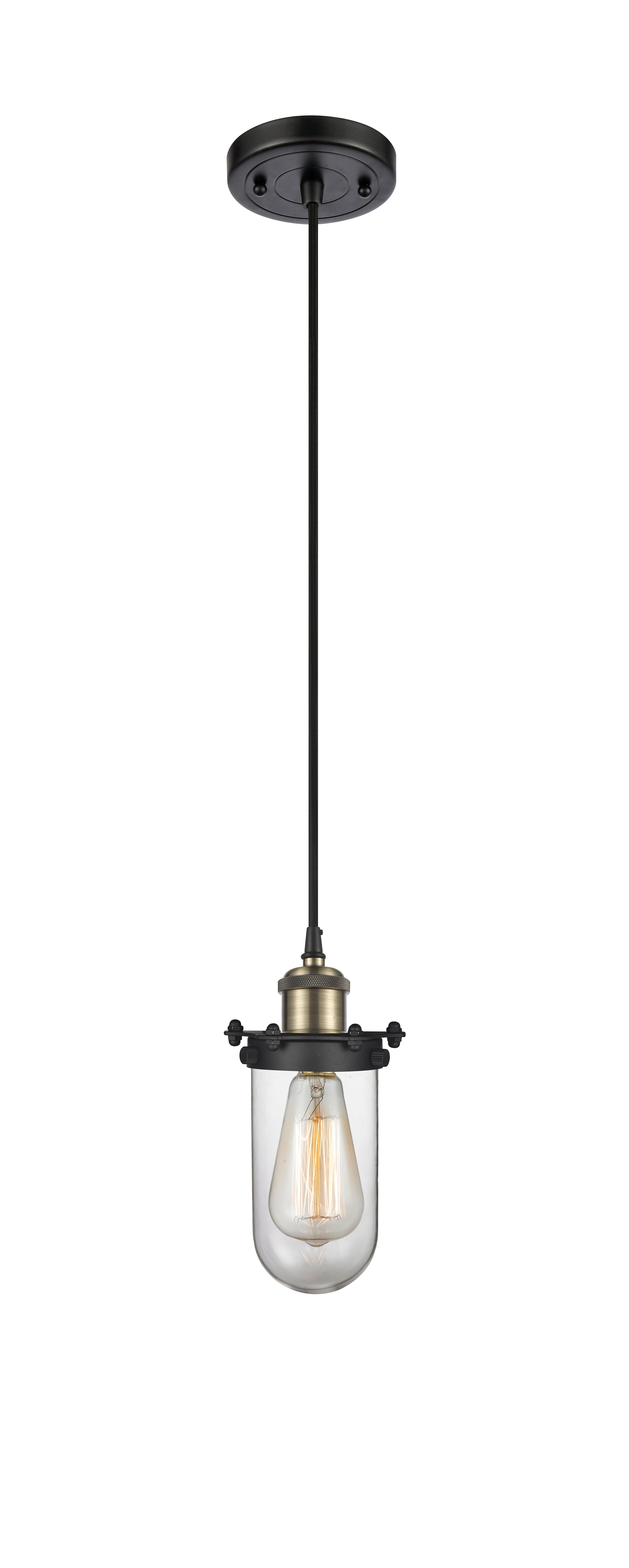 Austere Mini Pendant Black Antique Brass