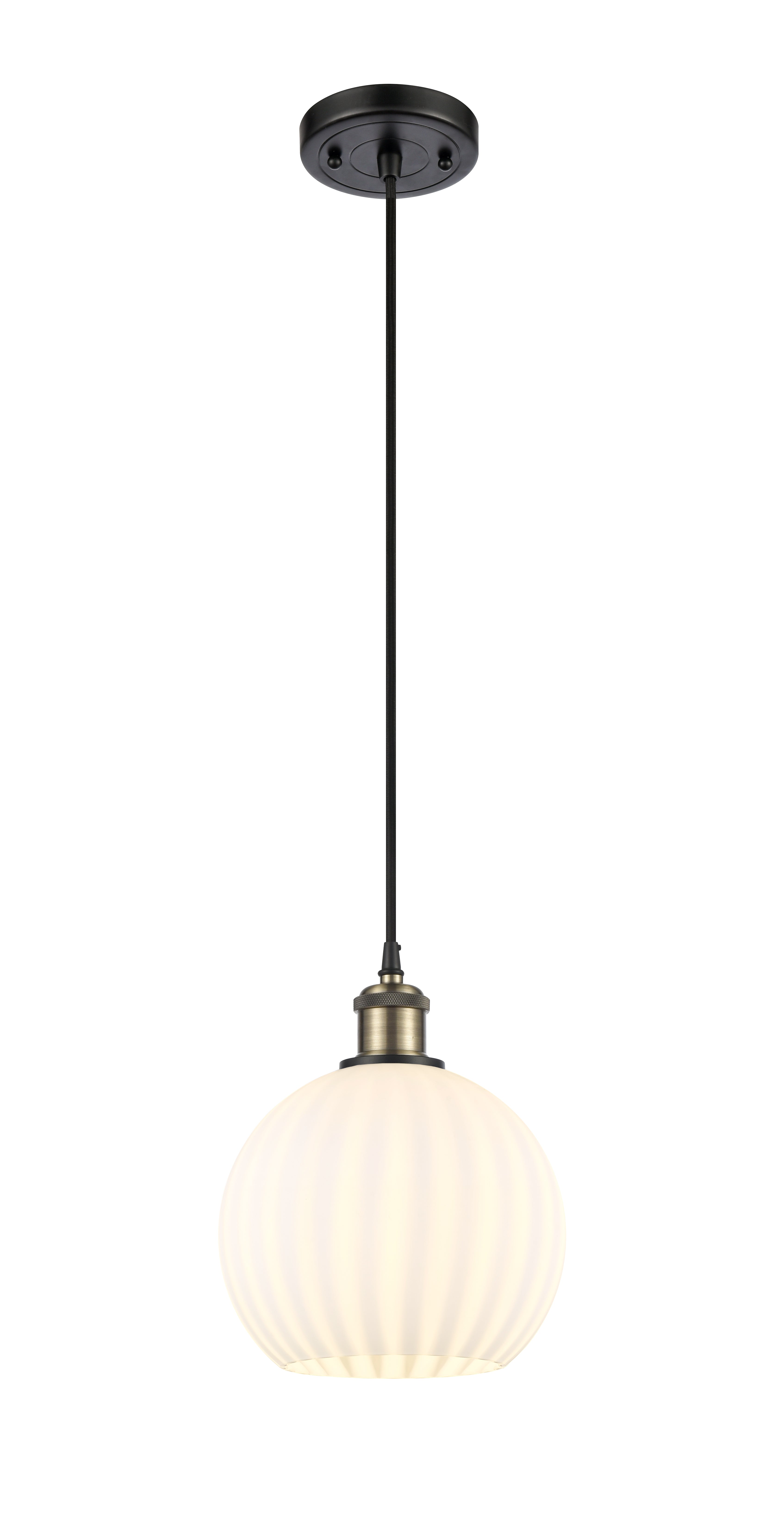 Ballston Mini Pendant Antique Brass 8 Inch