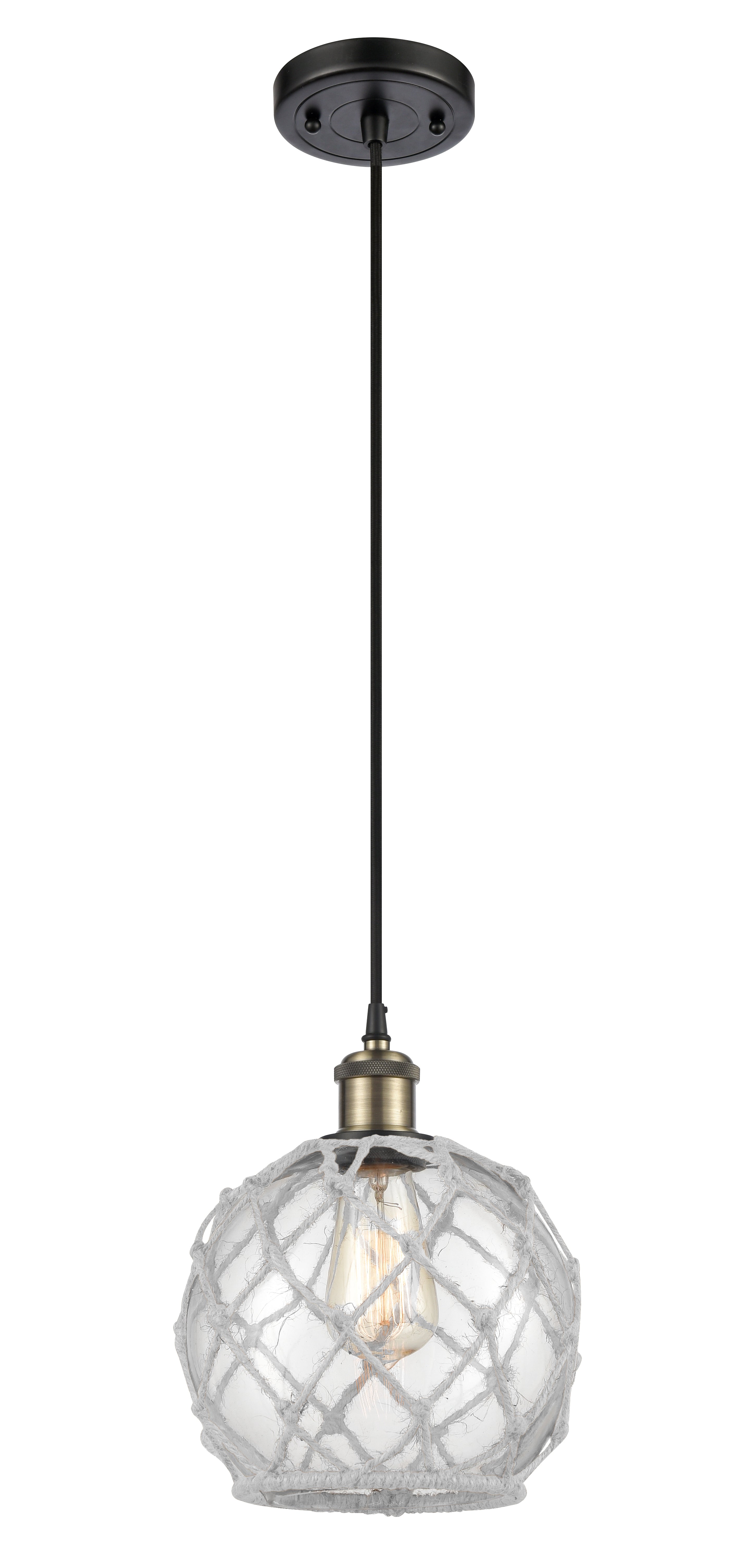 Ballston Mini Pendant Antique Brass 8 Inch
