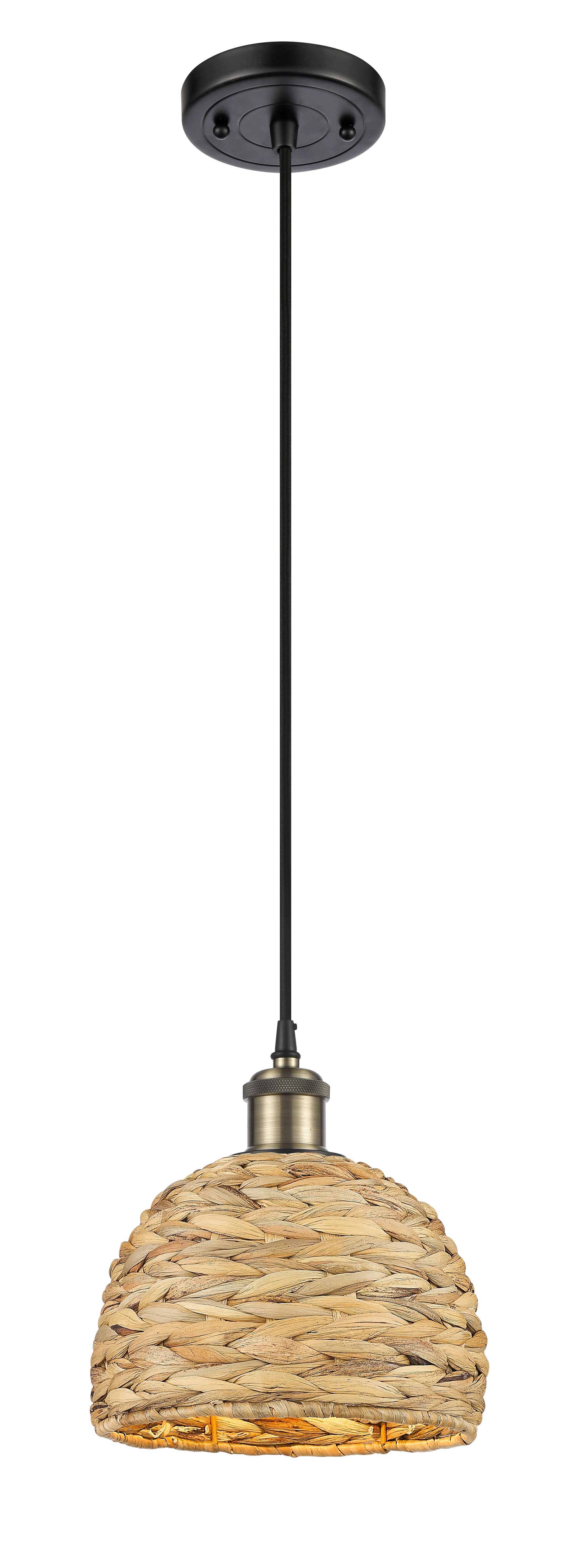 Ballston Mini Pendant Antique Brass Woven