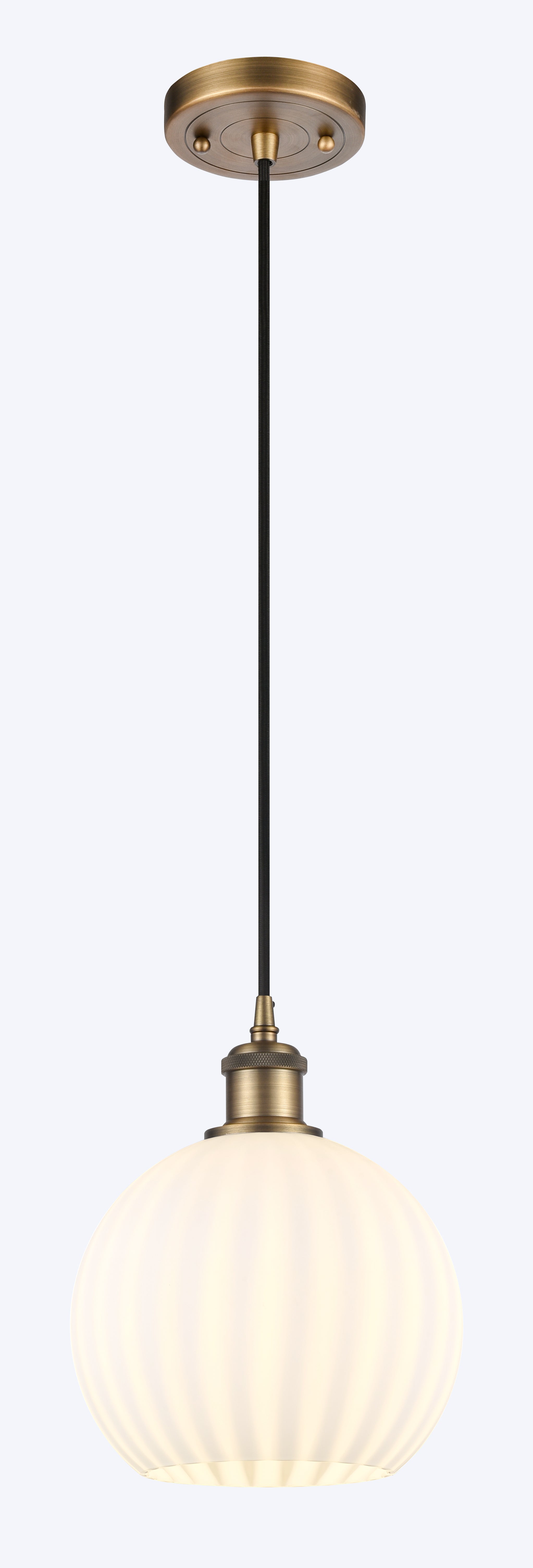 Ballston Mini Pendant Antique Brass 8 Inch